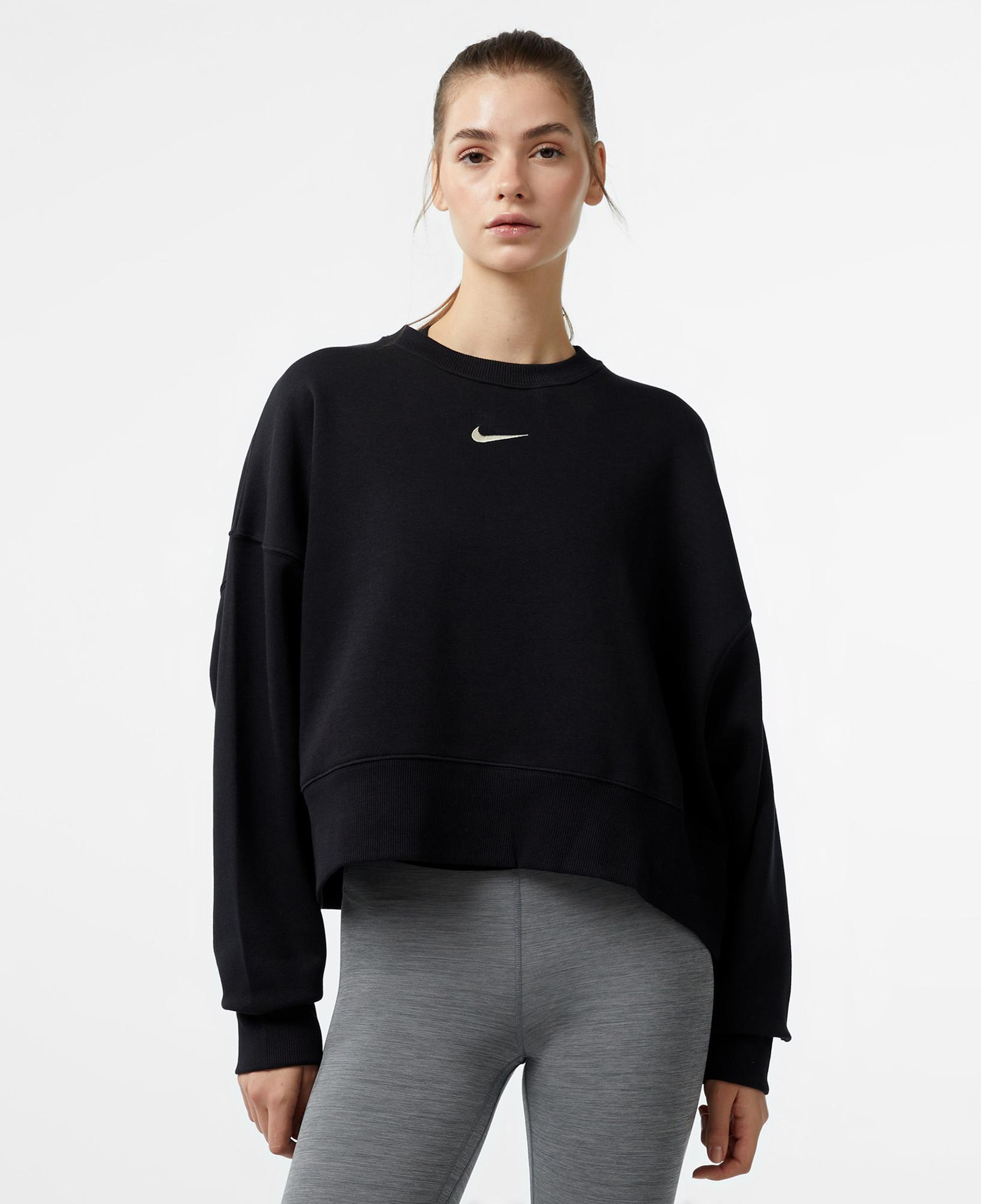 Nike Sportswear Phoenix Fleece Oversize Crew Kadın Siyah Sweatshirt