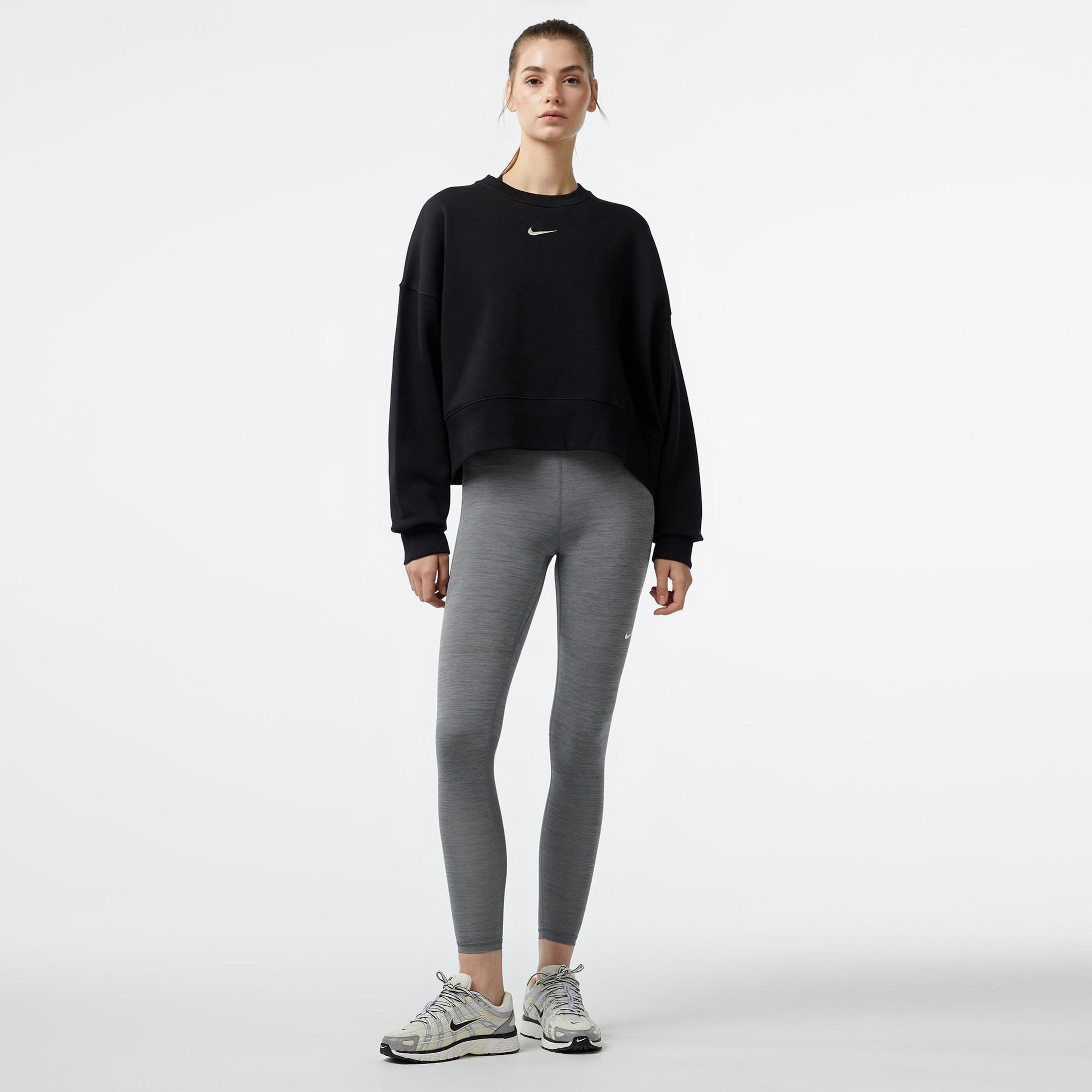 Nike Sportswear Phoenix Fleece Oversize Crew Kadın Siyah Sweatshirt