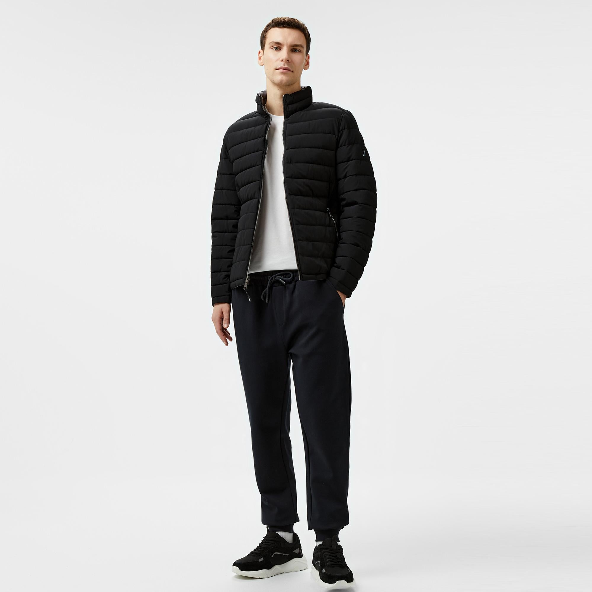 Nautica Erkek Siyah Regular Fit Çift Taraflı Mont