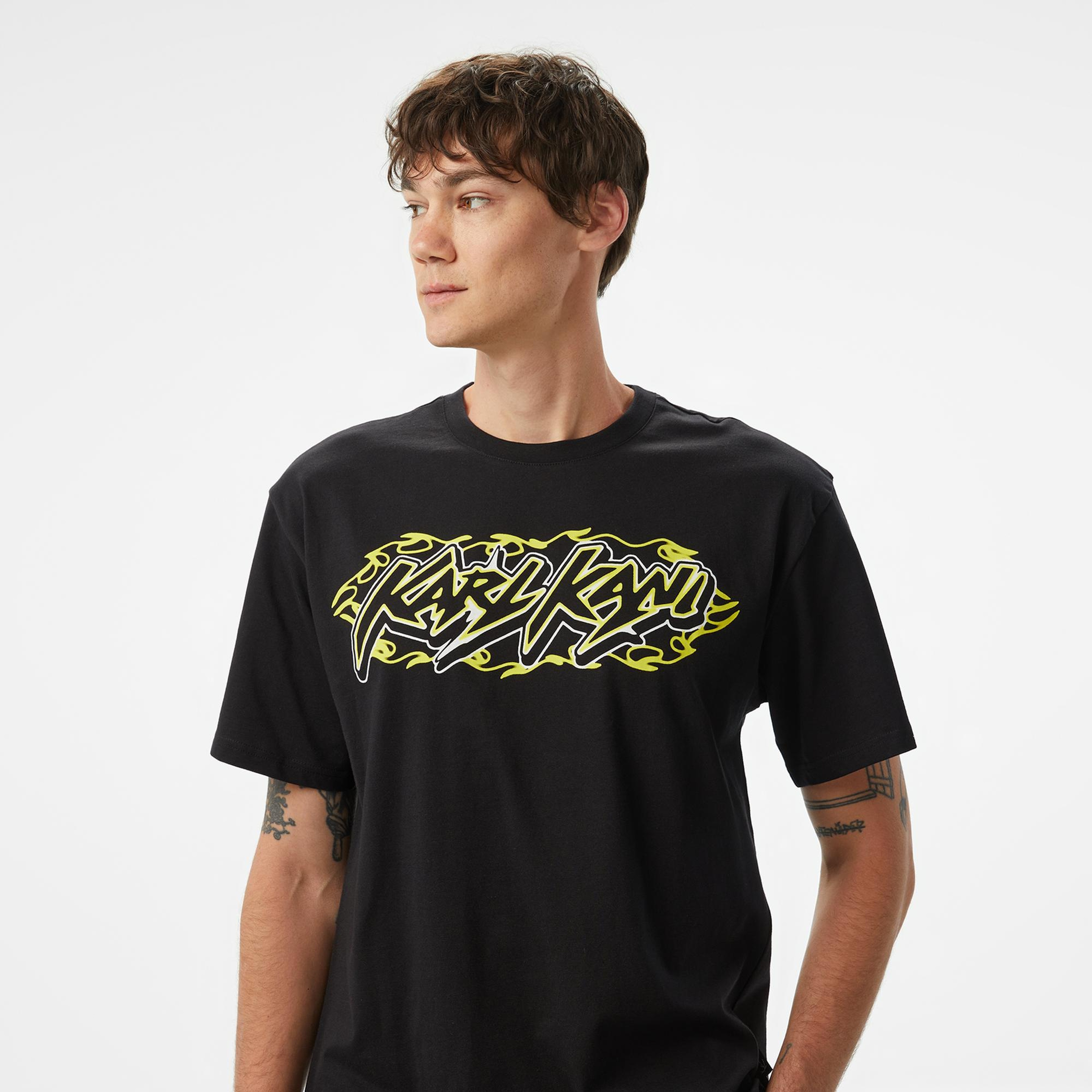 Karl Kani Woven Signature Airbush Amor Erkek Siyah T-Shirt