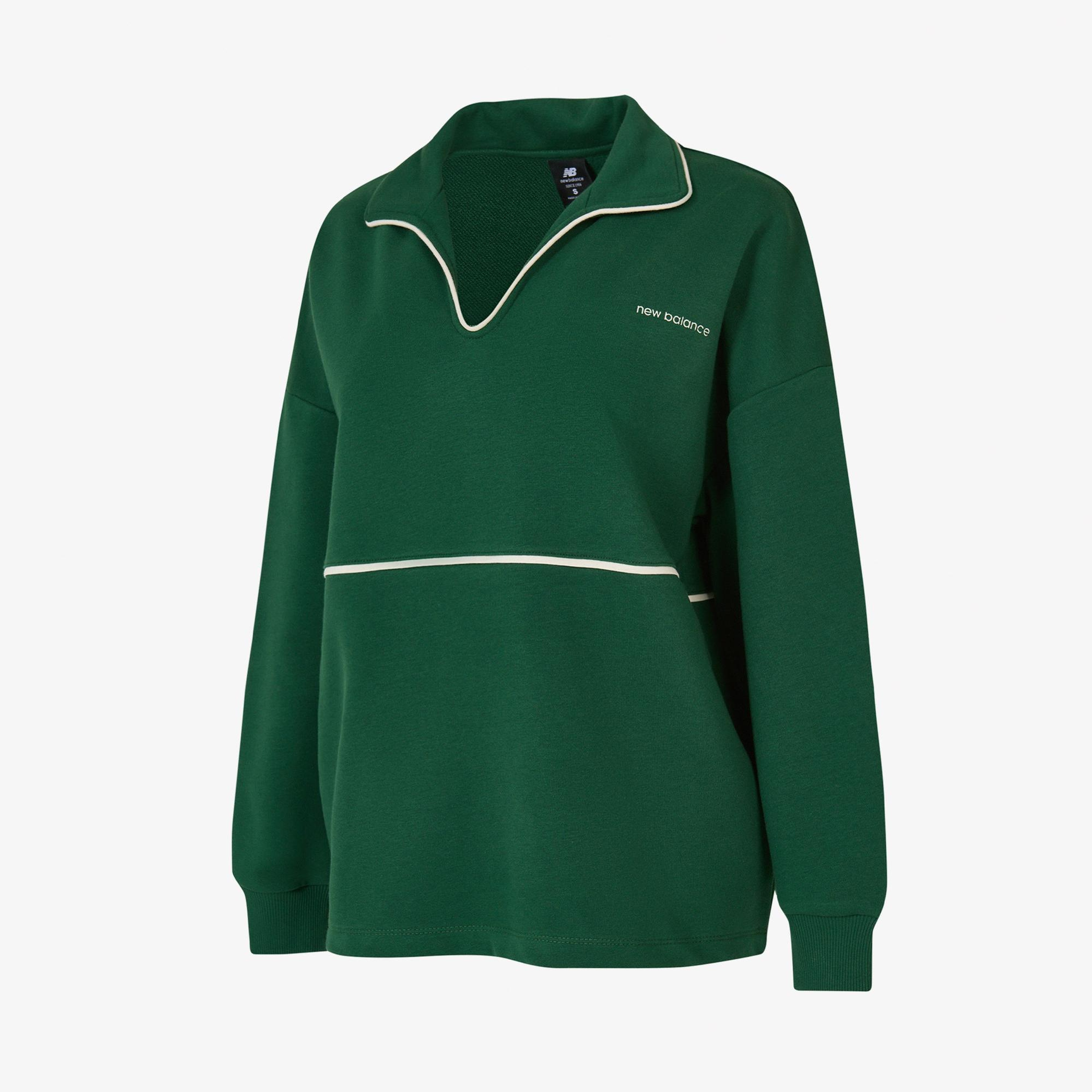 New Balance WNC3402 Kadın Yeşil Sweatshirt