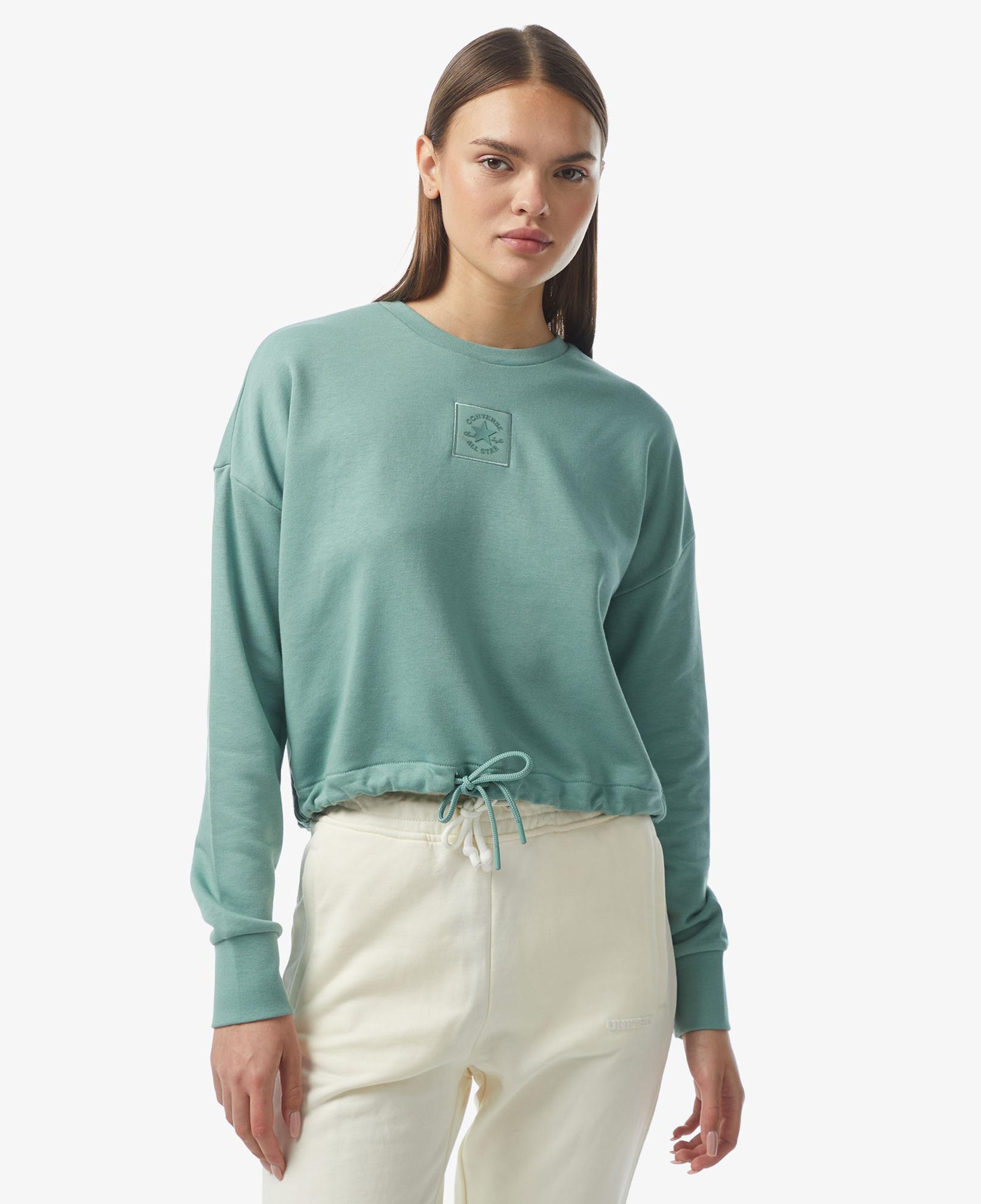 Converse Chuck Taylor Embro Crew Kadın Yeşil Sweatshirt