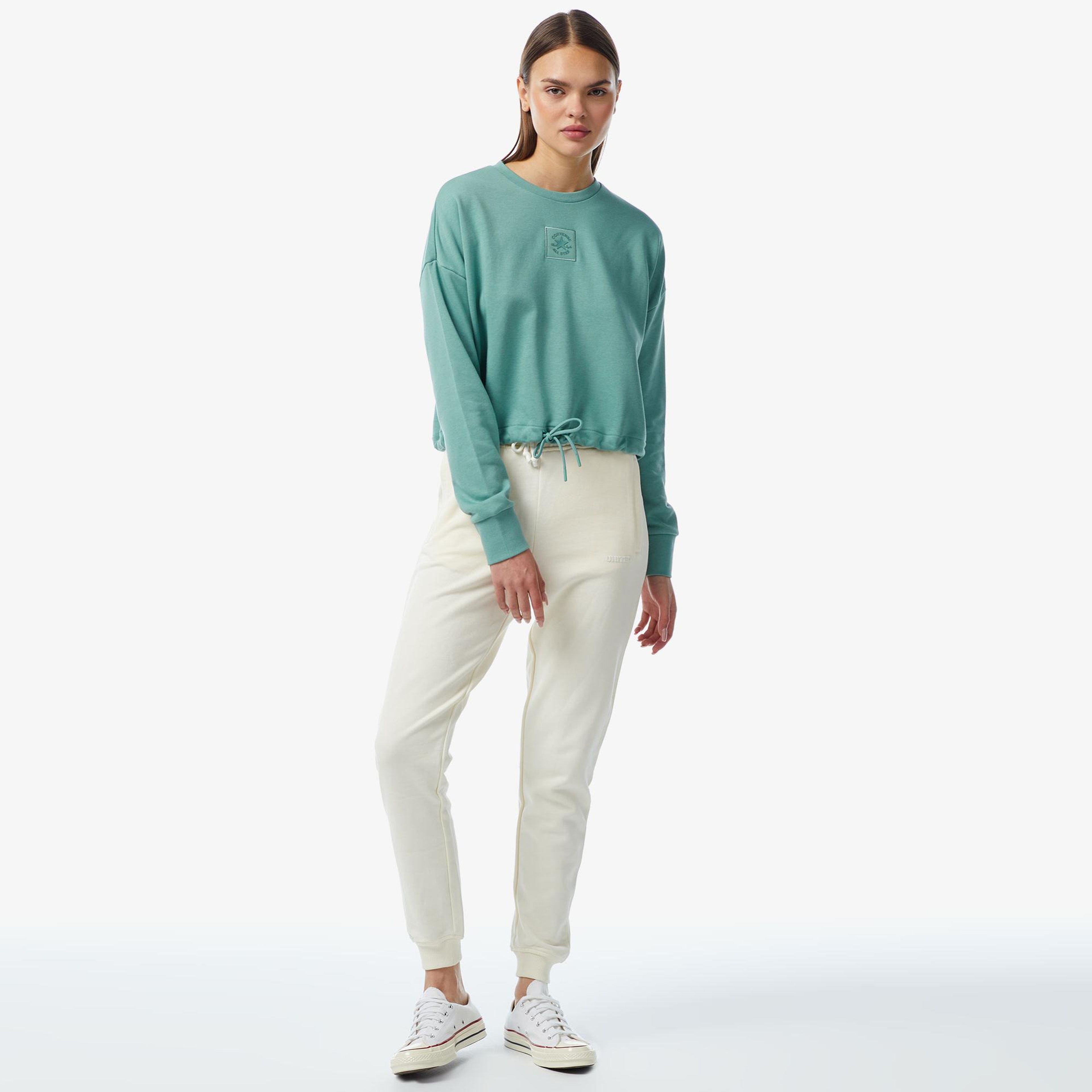 Converse Chuck Taylor Embro Crew Kadın Yeşil Sweatshirt