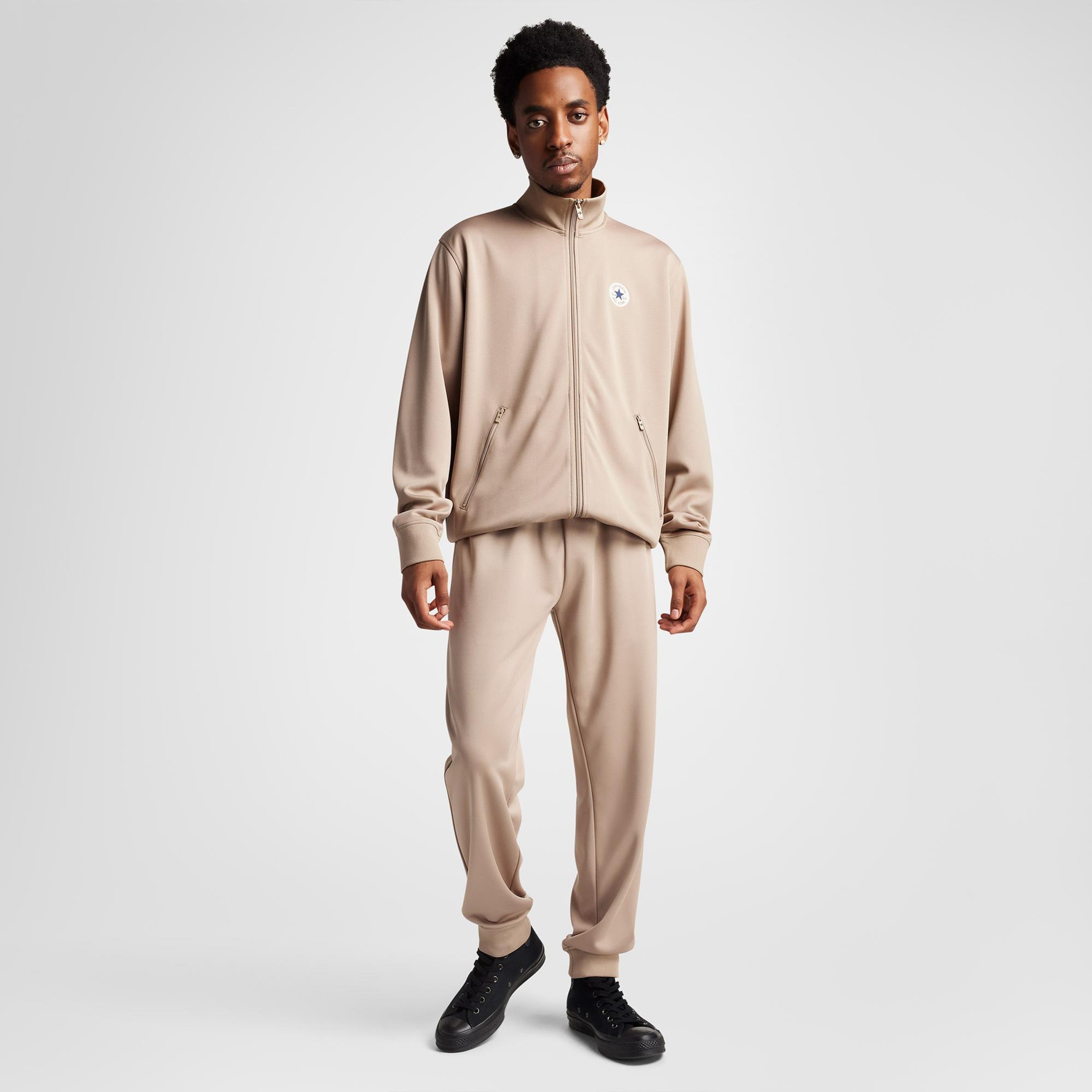 Converse Erkek Grafik Baskılı Bej Eşofman Üstü