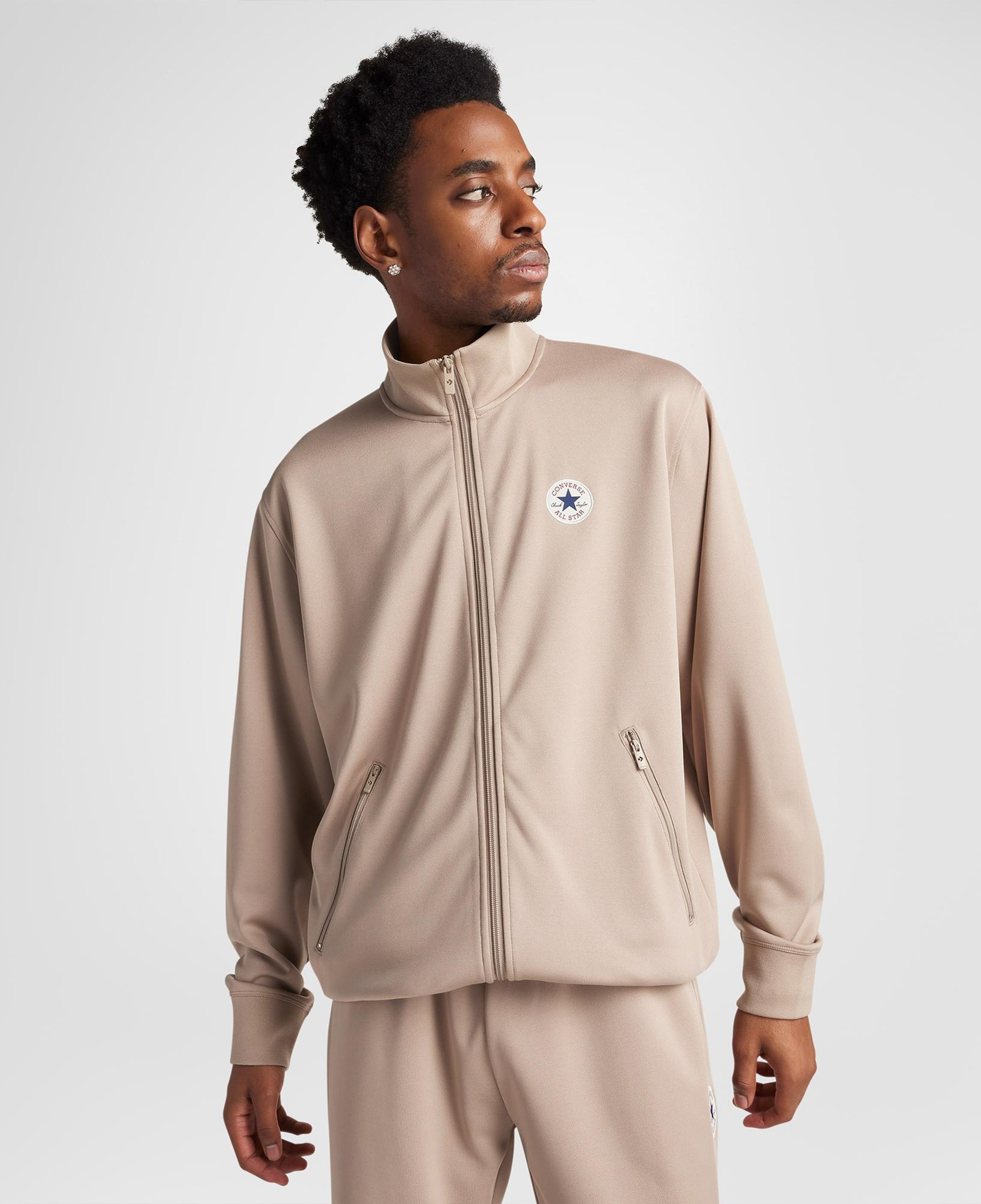 Converse Erkek Grafik Baskılı Bej Eşofman Üstü