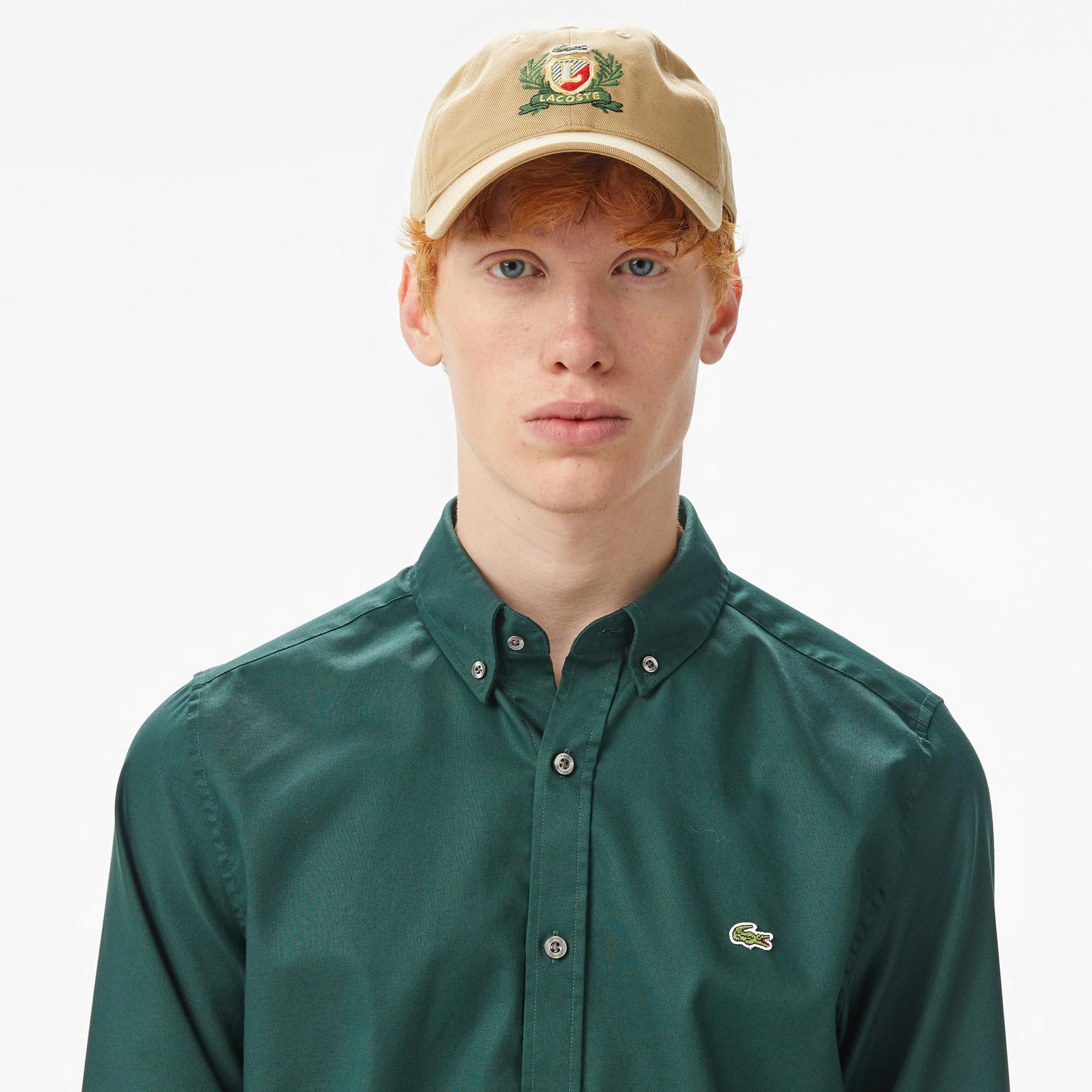 Lacoste Erkek Slim Fit Düğmeli Yaka Yeşil Gömlek