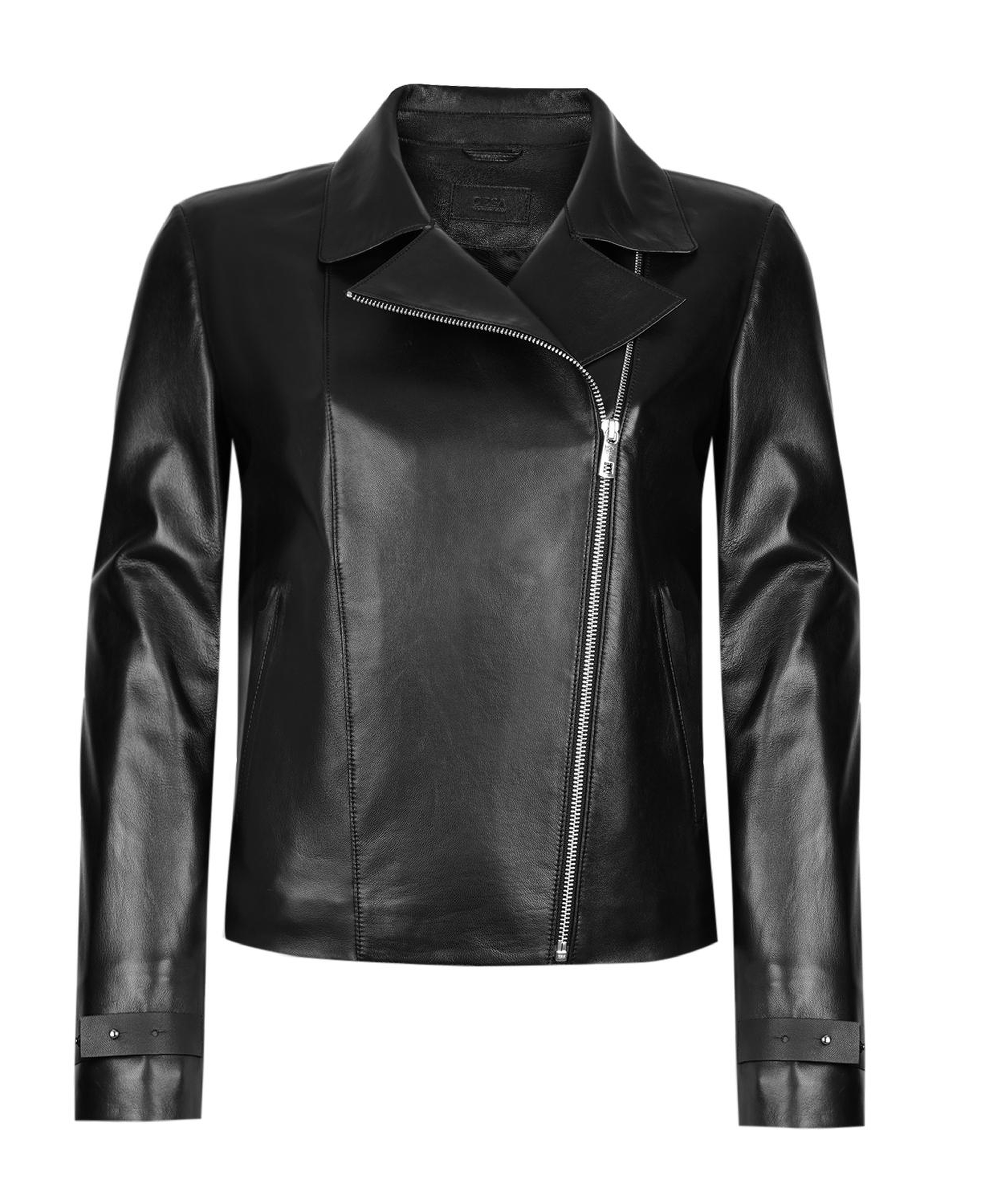 Ayunli Siyah Kadın Biker Deri Ceket