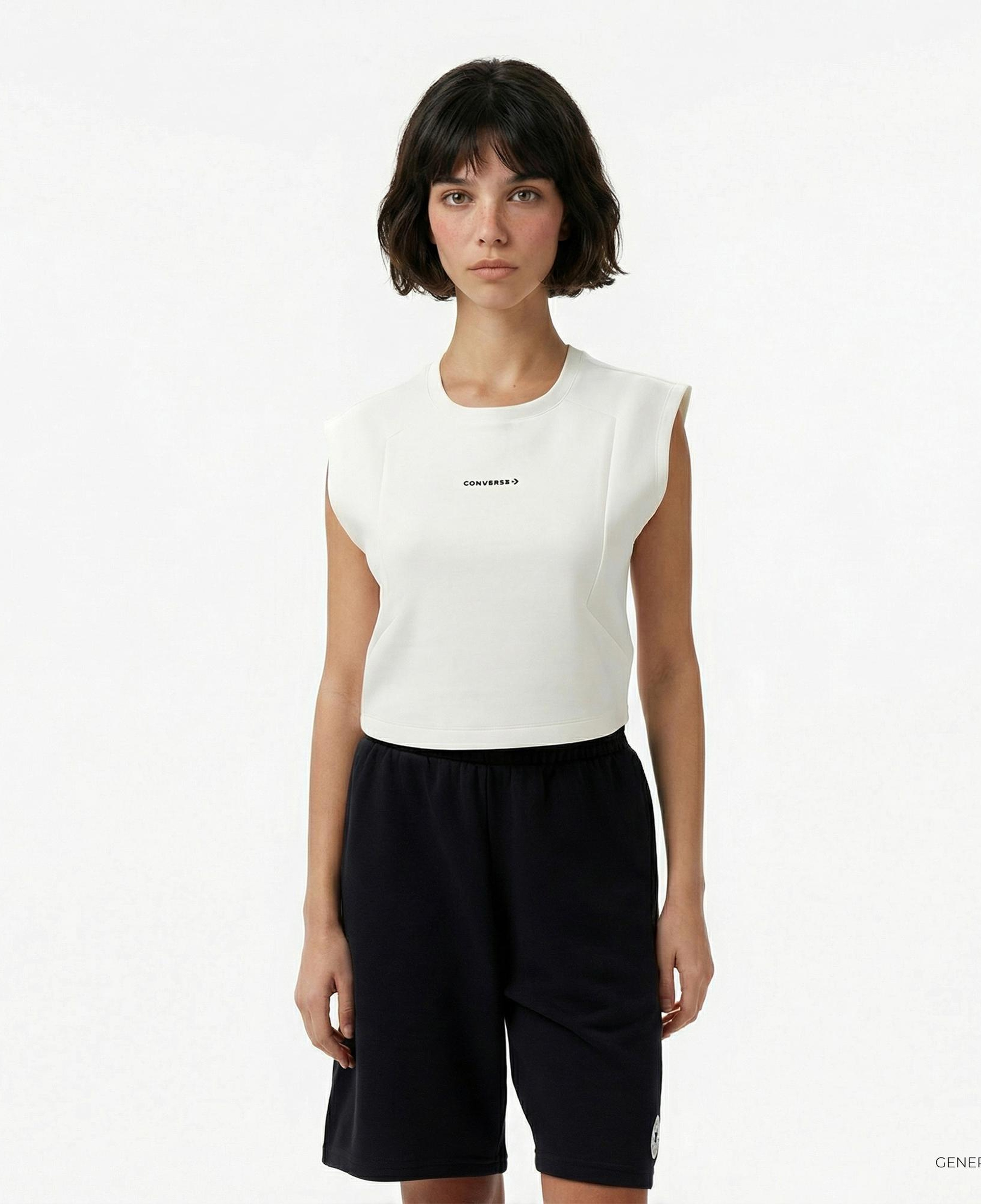 Converse Star Chevron Baskılı Kadın Beyaz T-Shirt