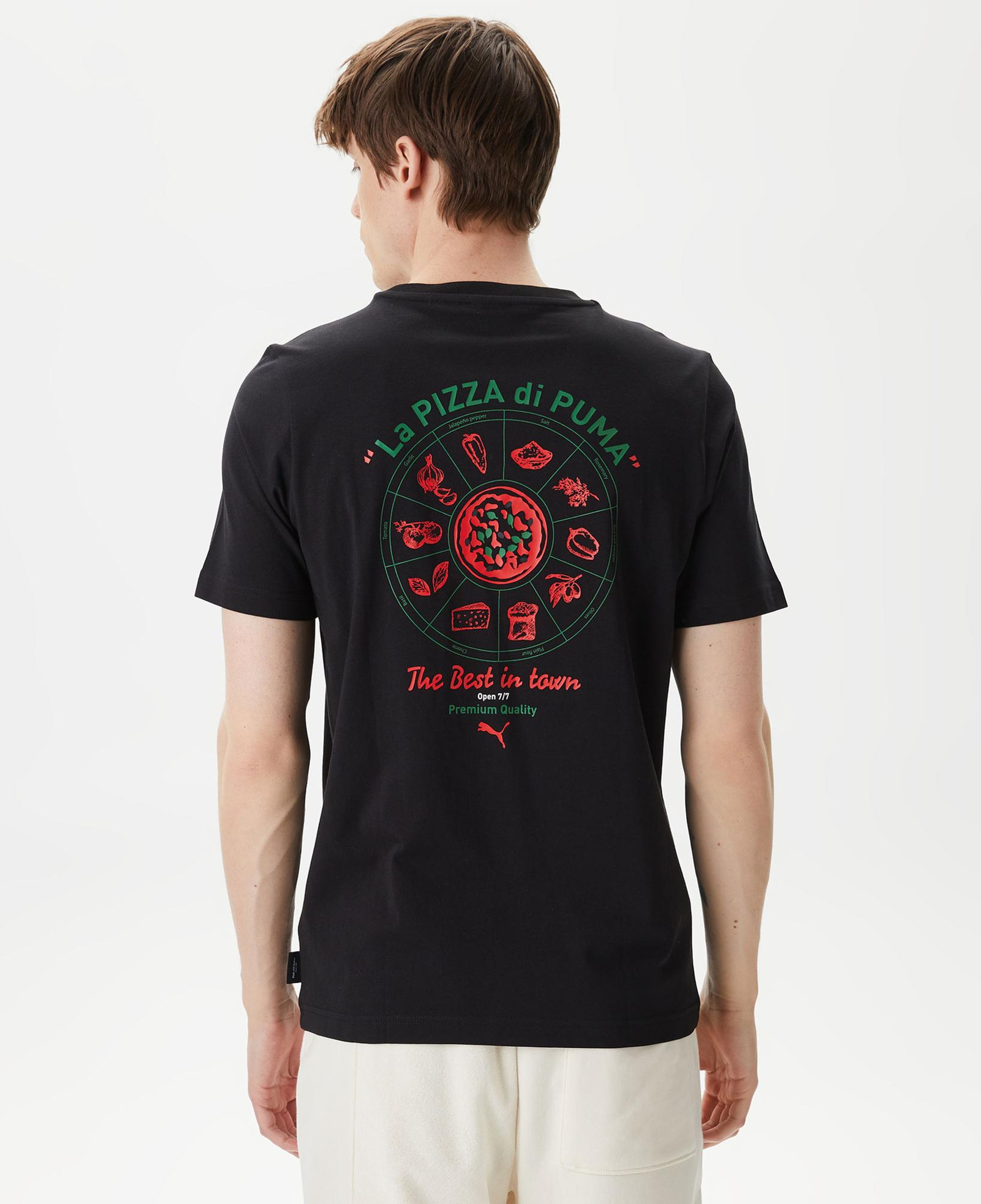 Puma Graphics Pizza Erkek Siyah T-Shirt