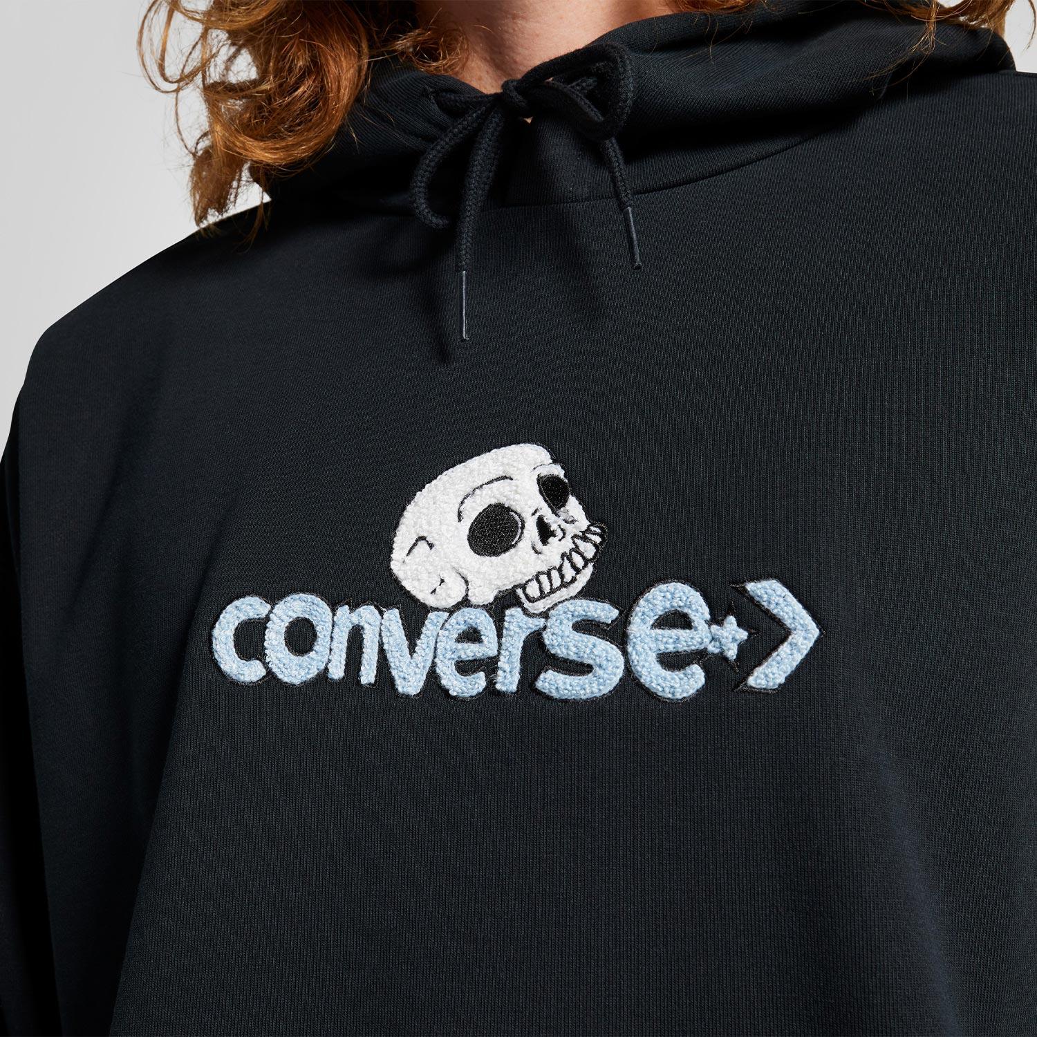 Converse Skull Erkek Siyah Hoodie