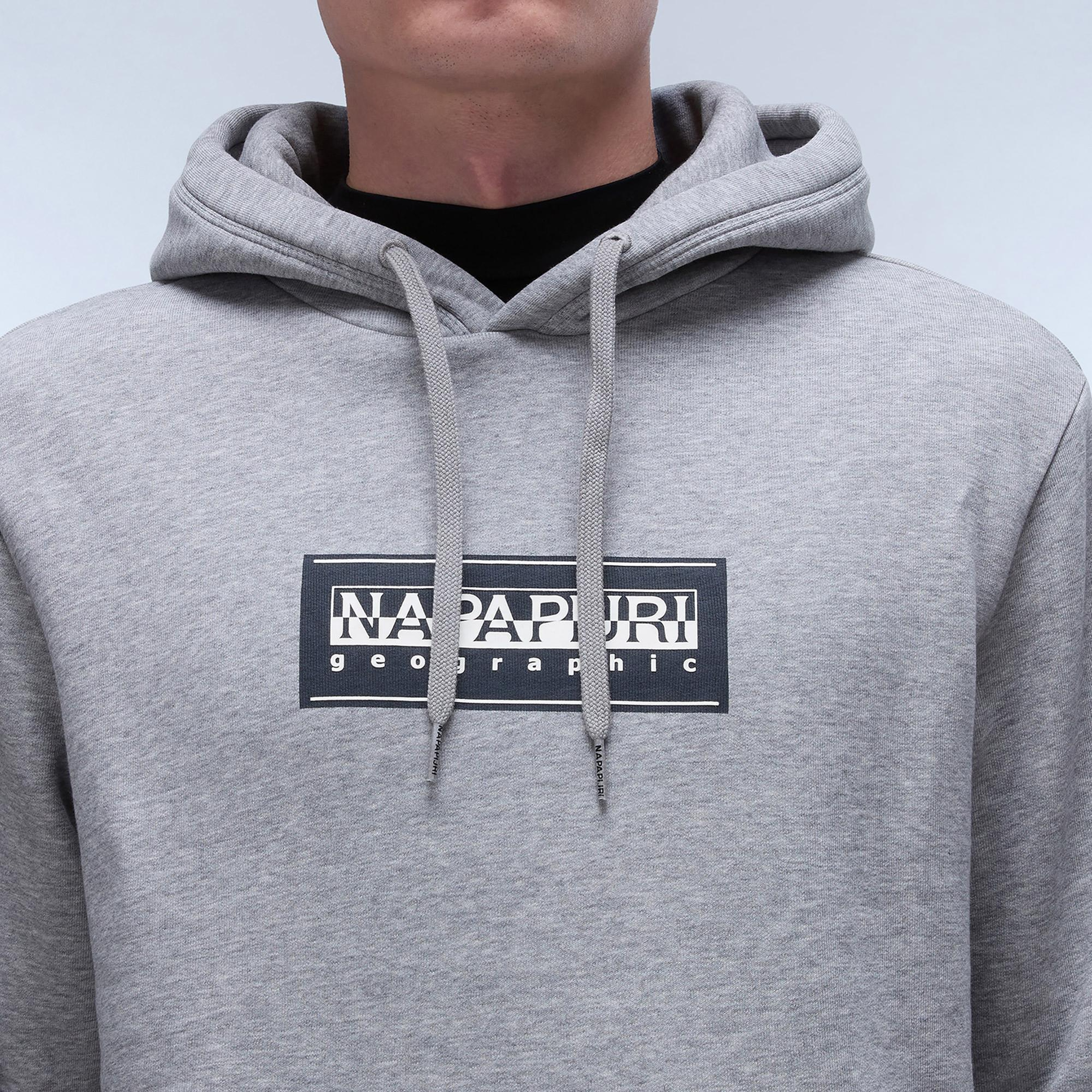 Napapijri B-Box Logo Erkek Gri Sweatshirt