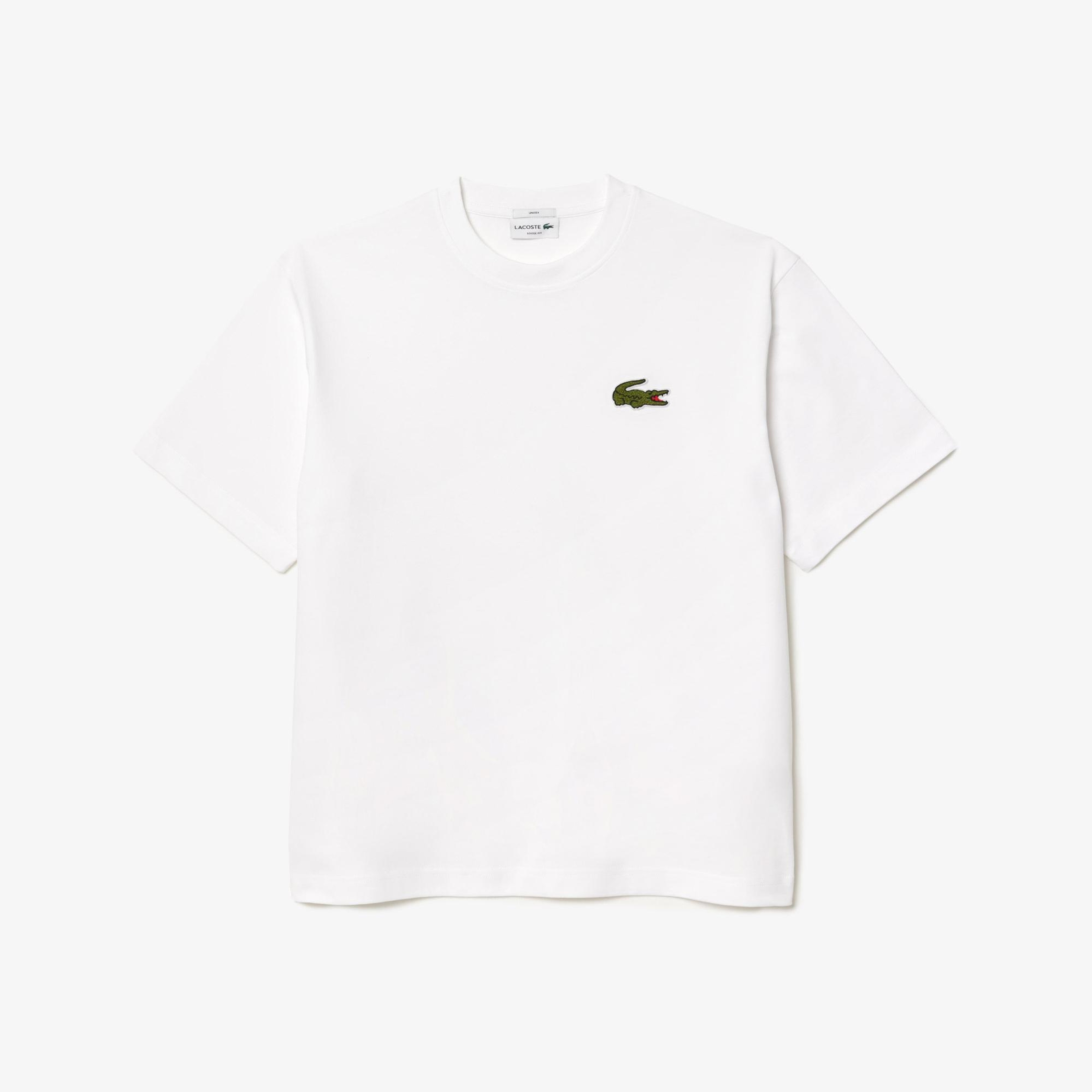 Lacoste Unisex Loose Fit Bisiklet Yaka Beyaz T-Shirt