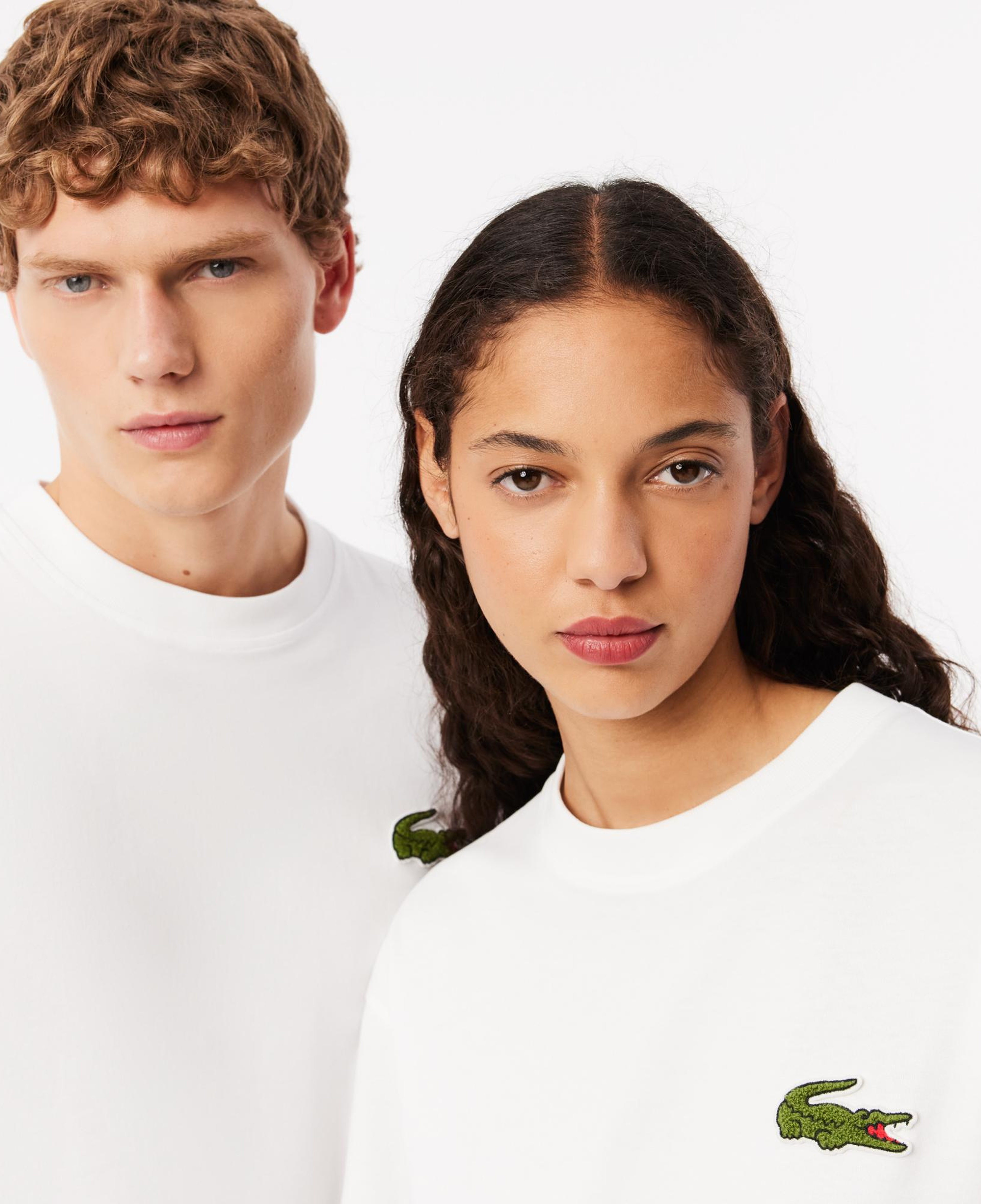 Lacoste Unisex Loose Fit Bisiklet Yaka Beyaz T-Shirt