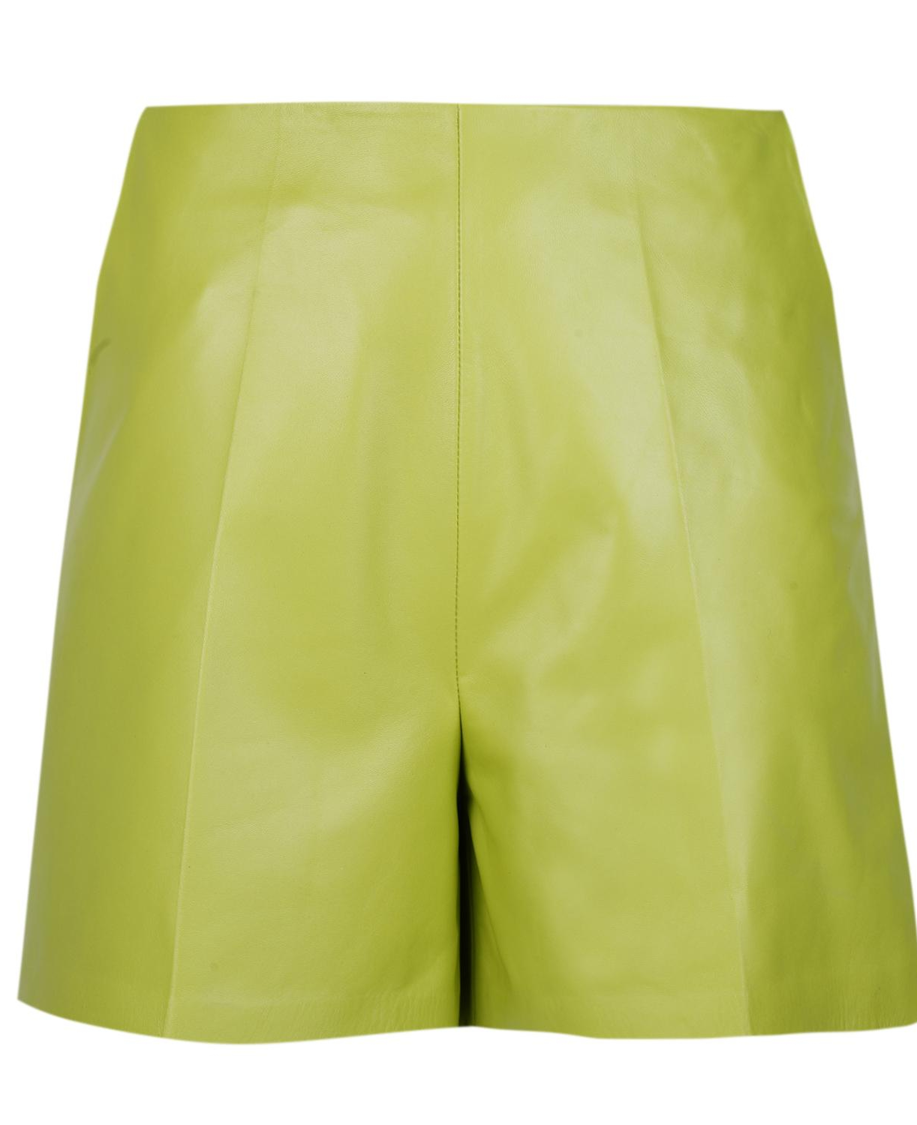 Silino Yeşil Kadın Deri Şort