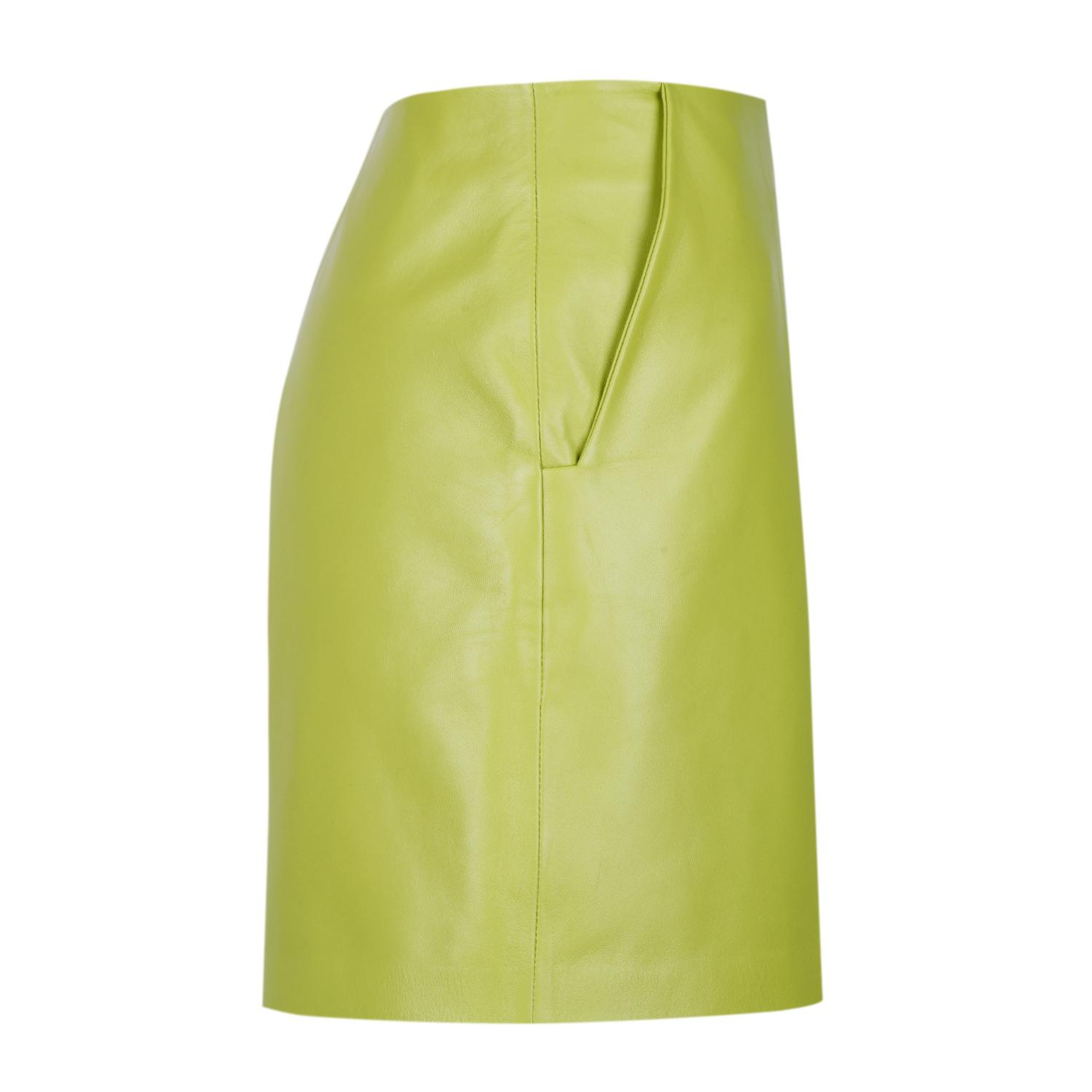 Silino Yeşil Kadın Deri Şort