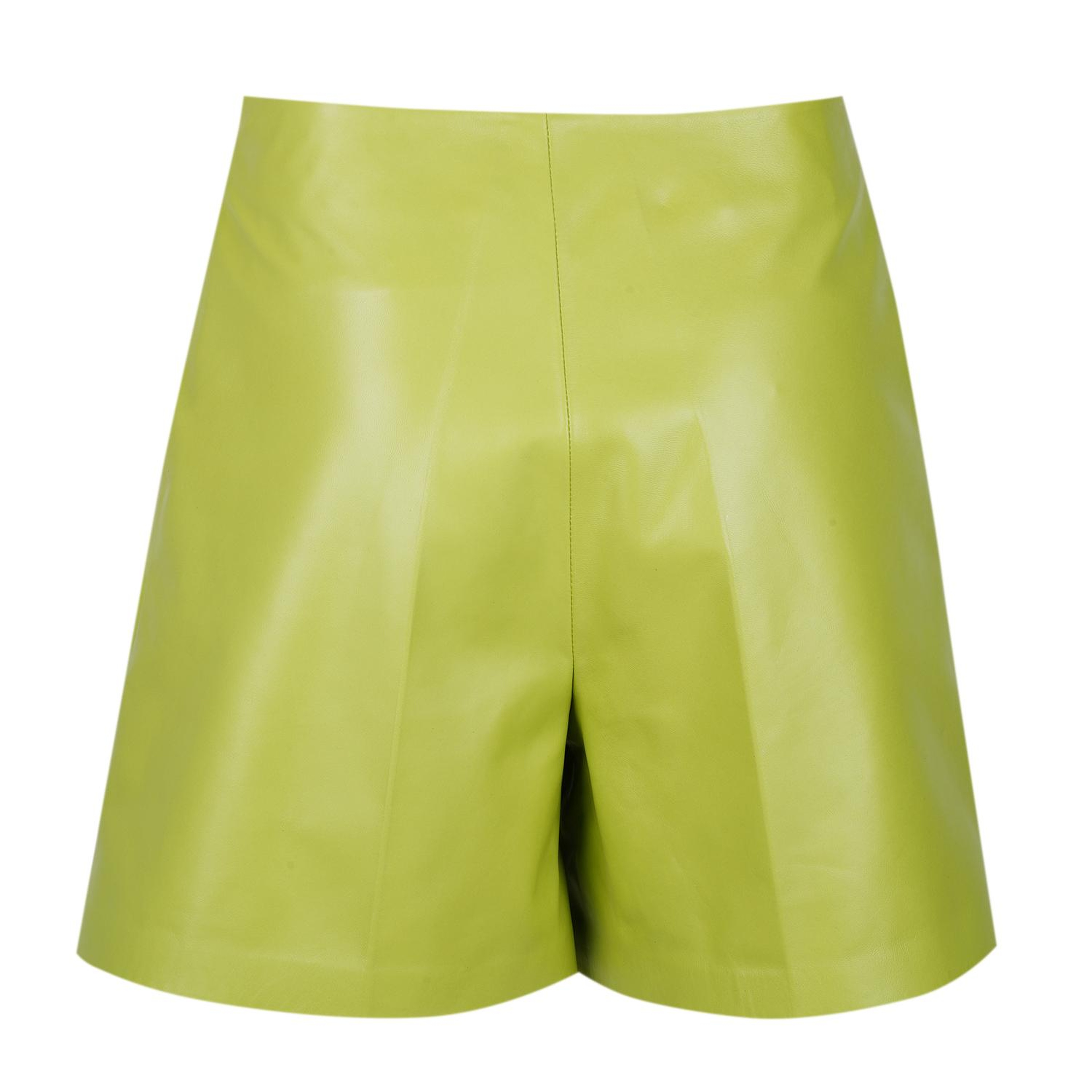 Silino Yeşil Kadın Deri Şort