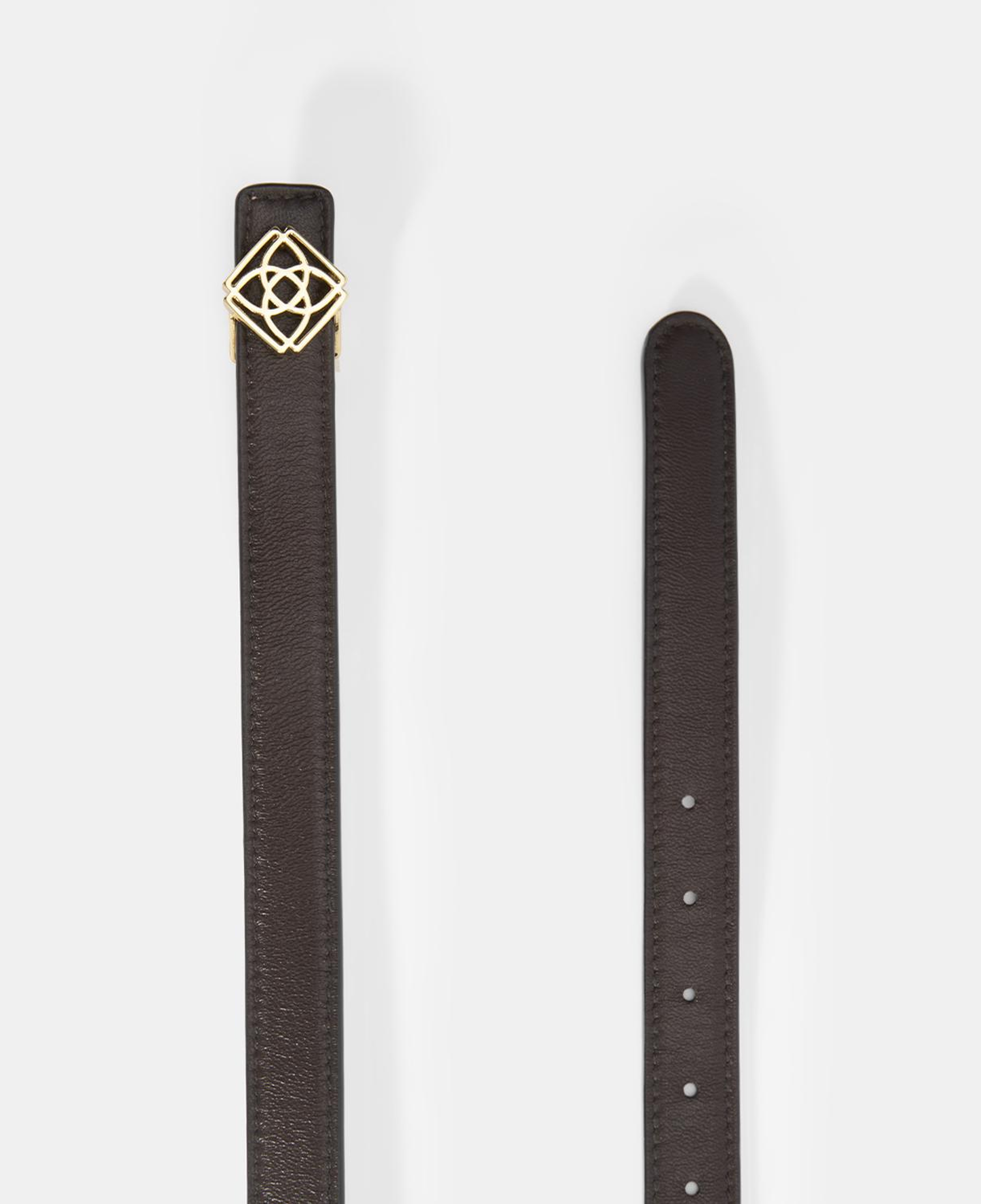 Kadın Kahve / Pudra Çift Taraflı Deri Kemer