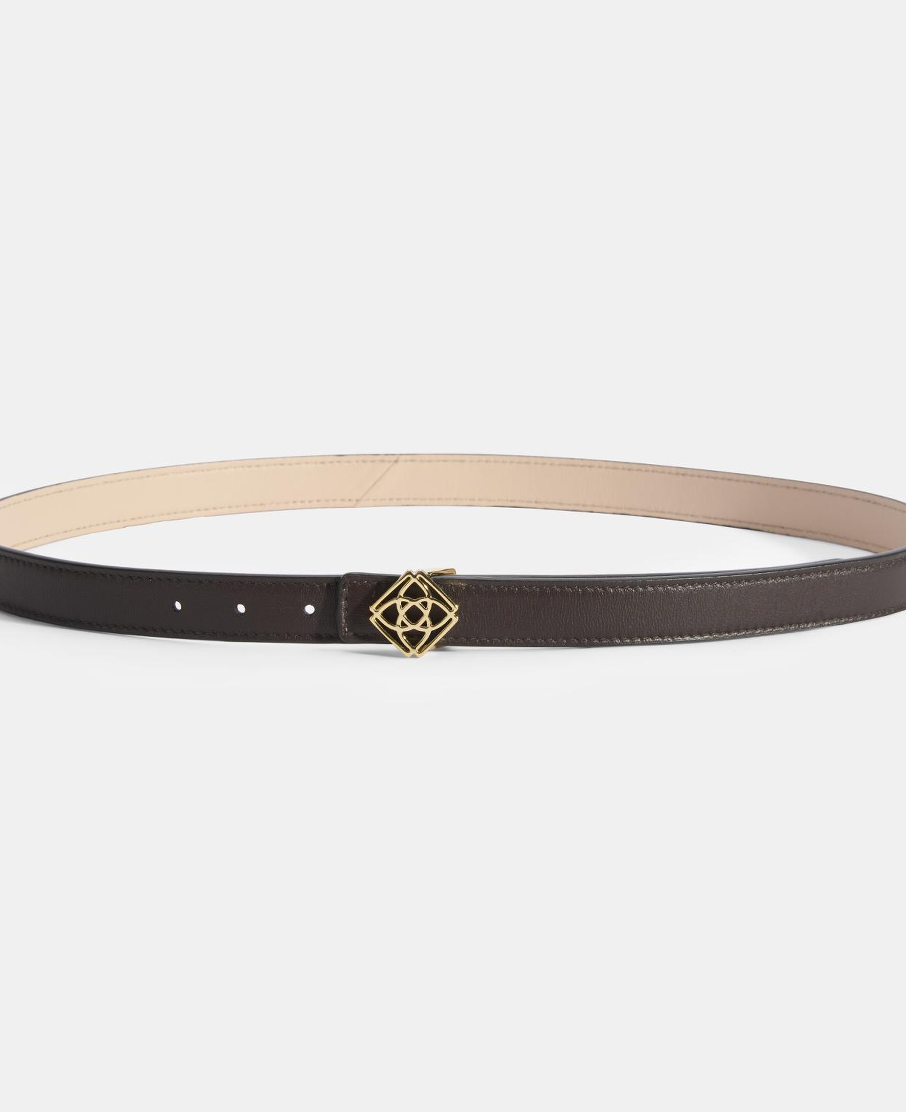 Kadın Kahve / Pudra Çift Taraflı Deri Kemer