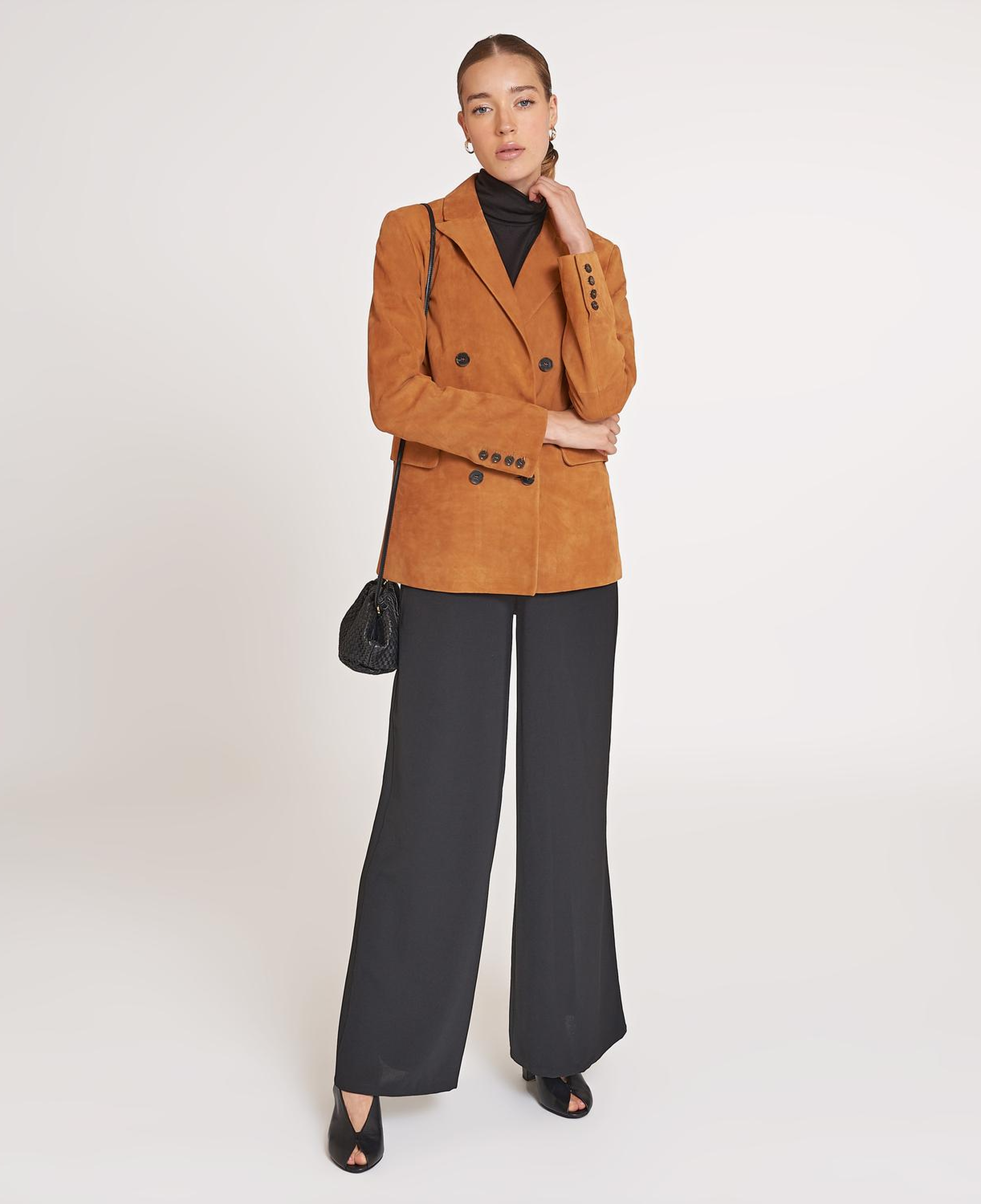 Jolanda Konyak Kadın Süet Deri Blazer Ceket