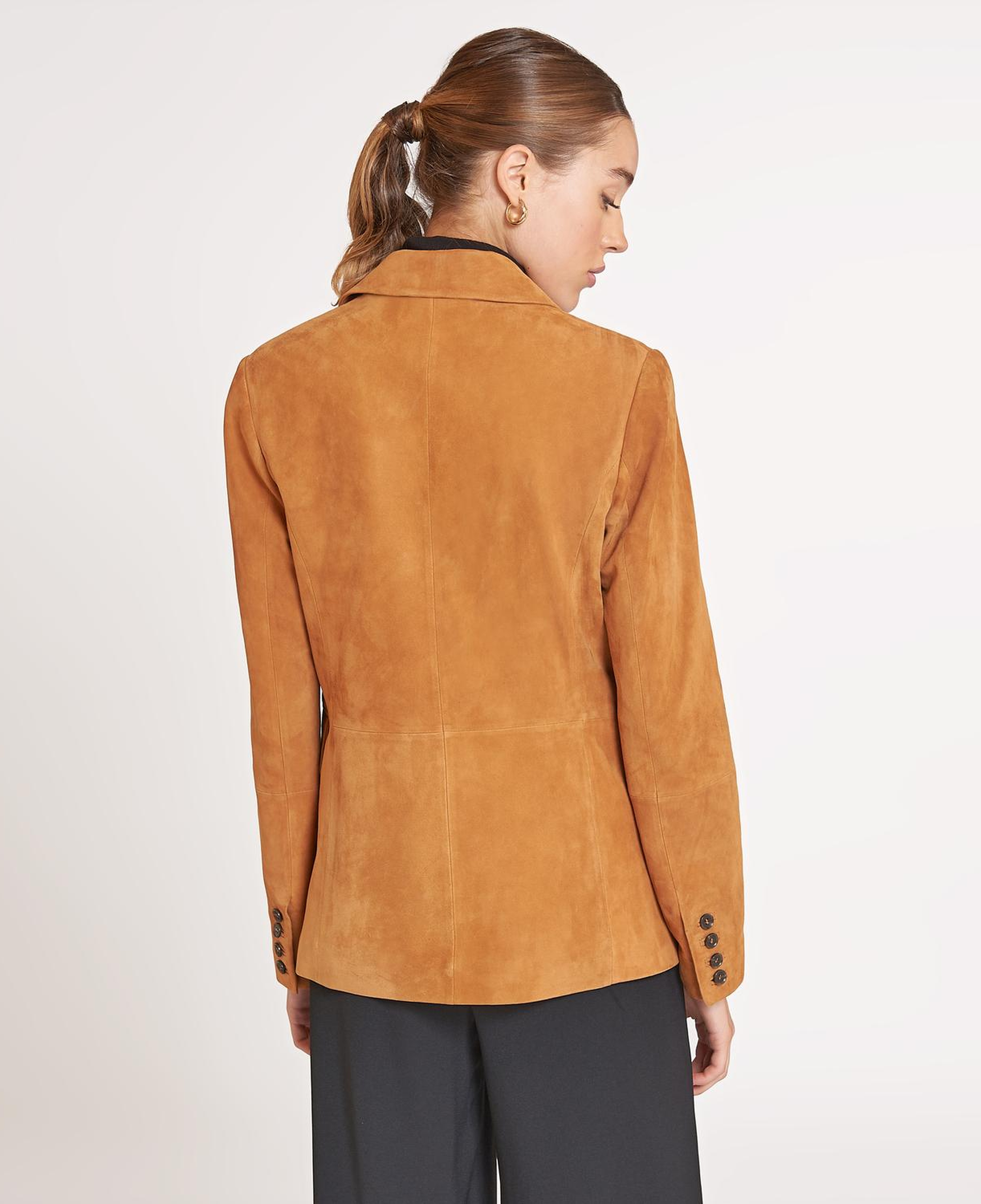 Jolanda Konyak Kadın Süet Deri Blazer Ceket
