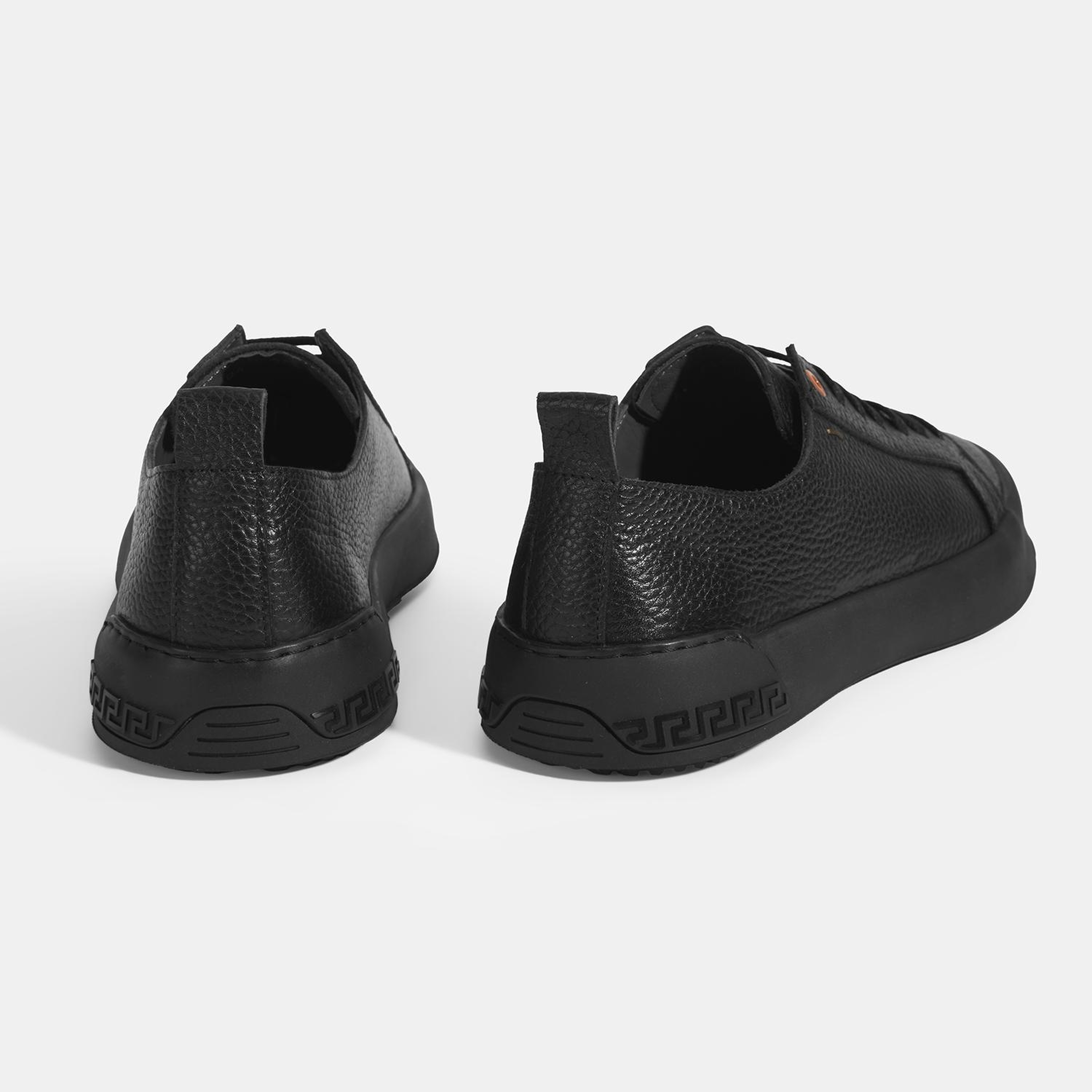 Erkek Siyah Bağcıklı Deri Spor Ayakkabı