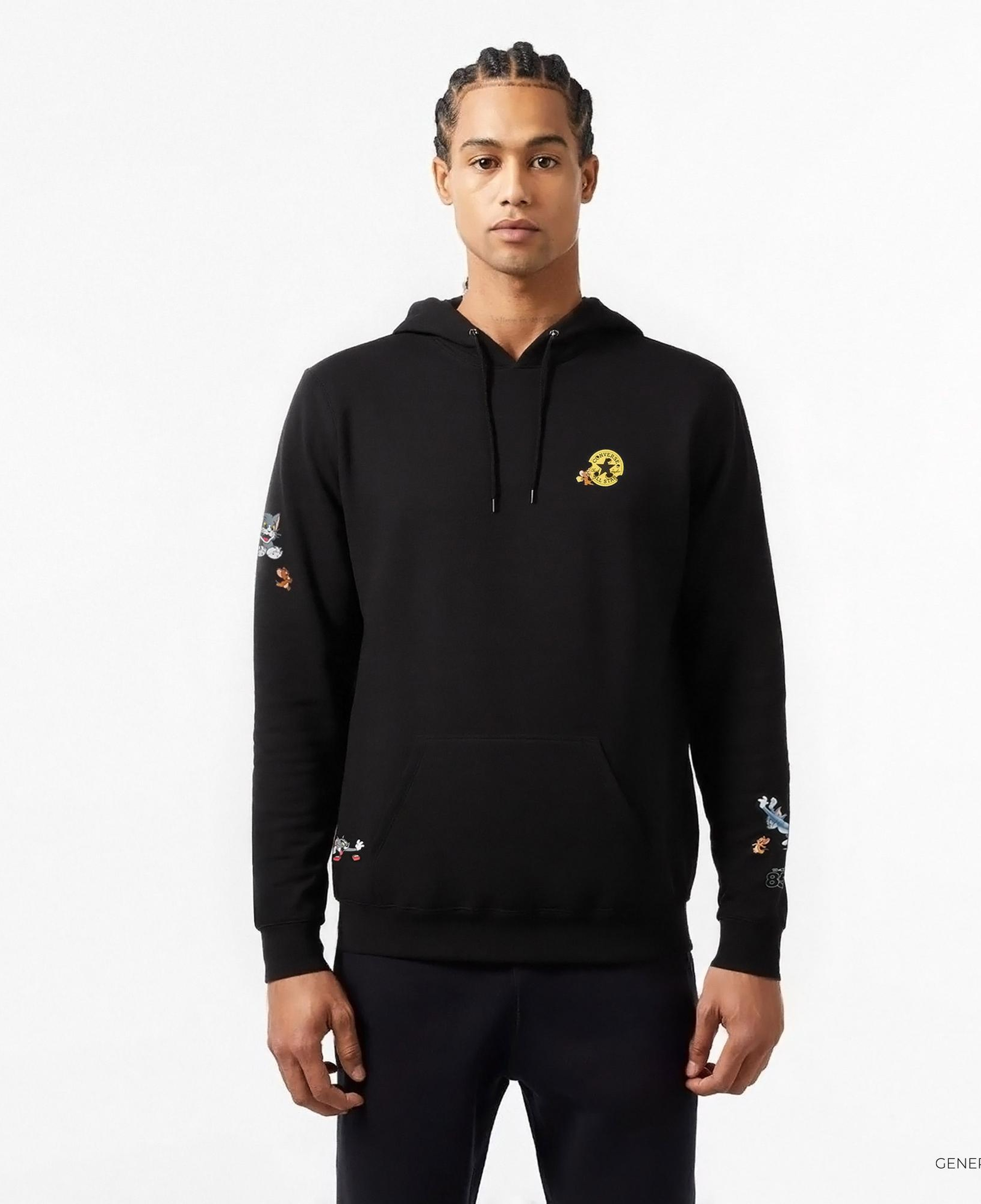 Converse X Tom & Jerry Unisex Siyah Sweatshirt