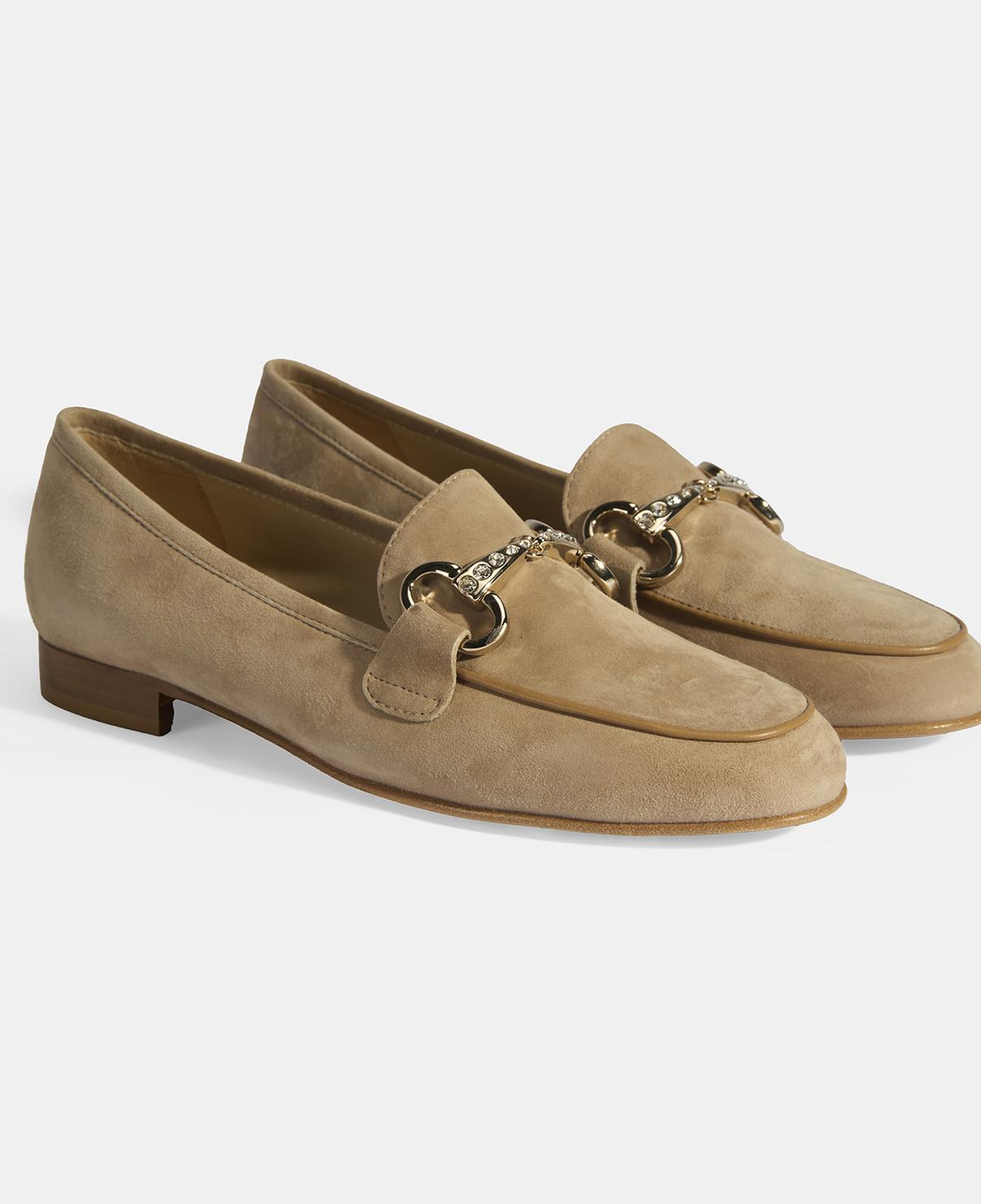 Luca Grossi Kadın Bej Toka Aksesuarlı Süet Loafer