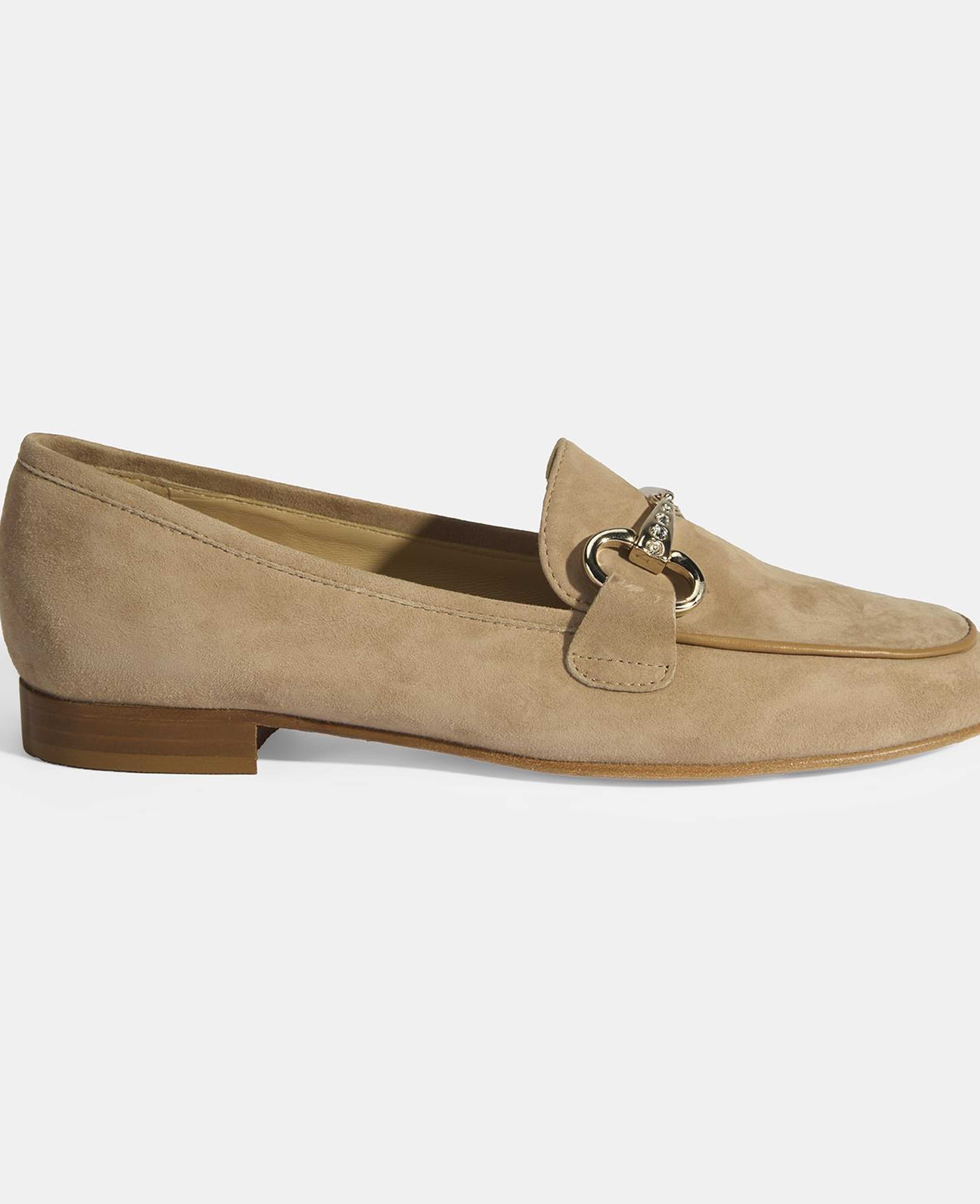 Luca Grossi Kadın Bej Toka Aksesuarlı Süet Loafer
