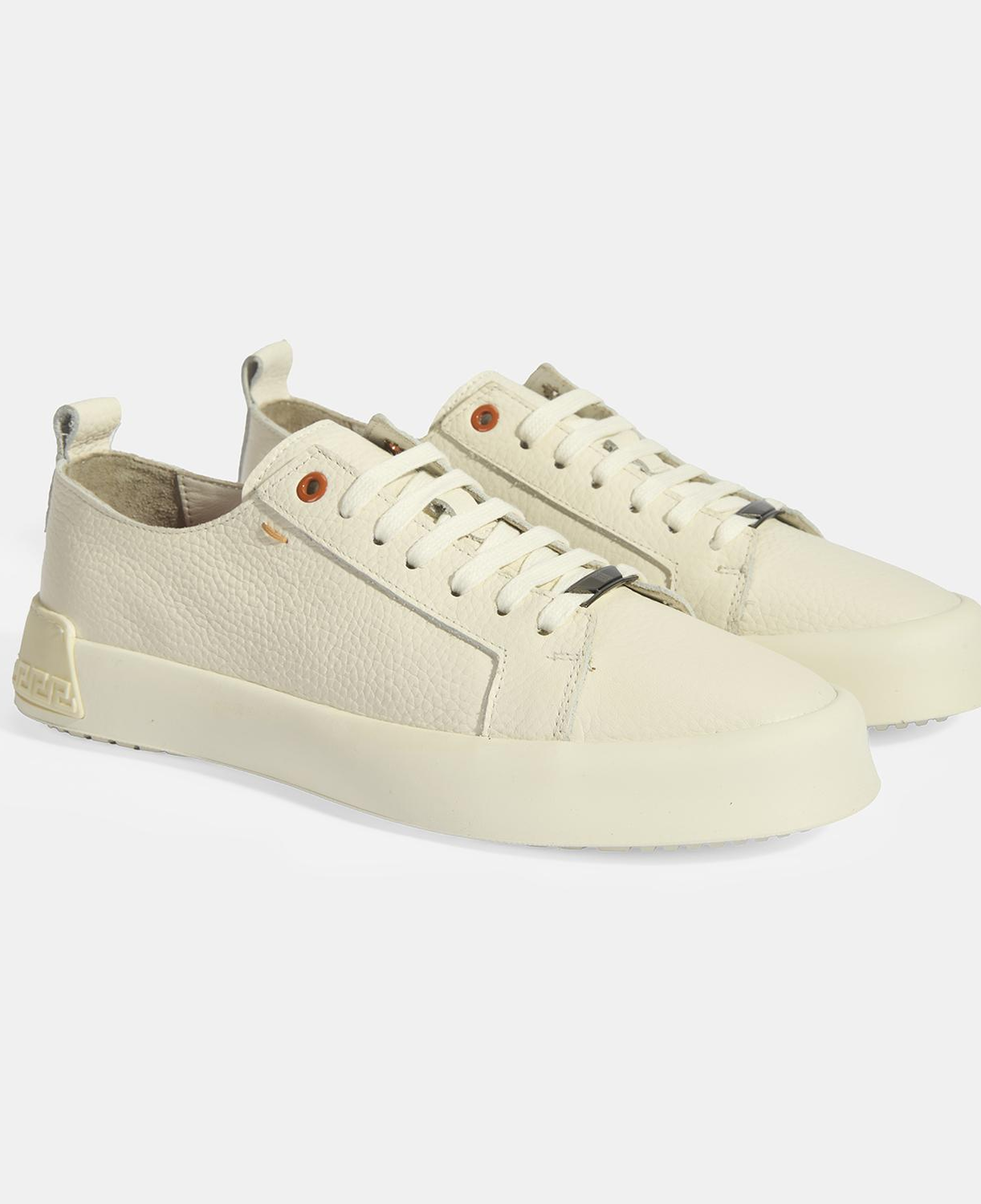 Erkek Krem Bağcıklı Deri Spor Ayakkabı