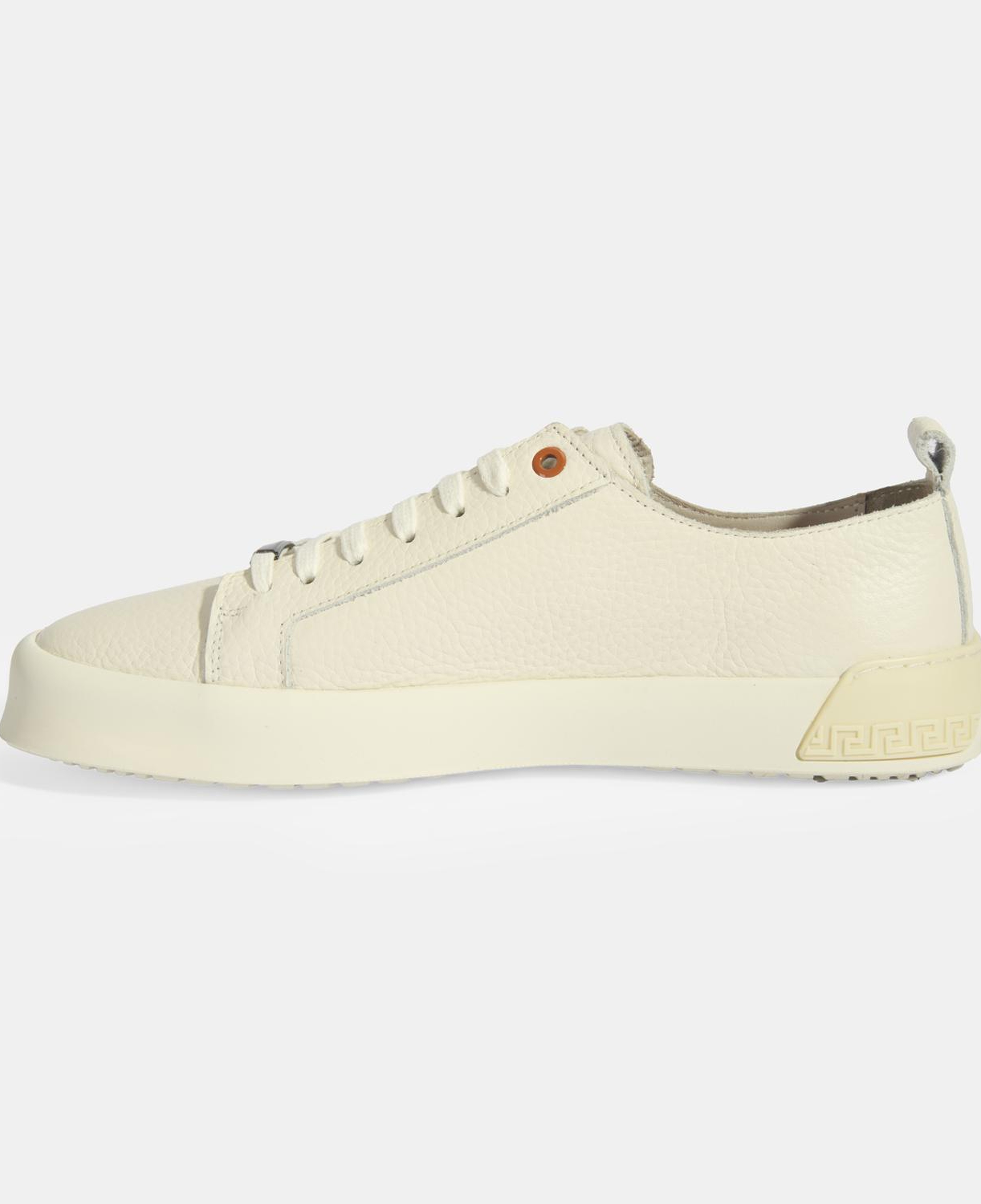 Erkek Krem Bağcıklı Deri Spor Ayakkabı