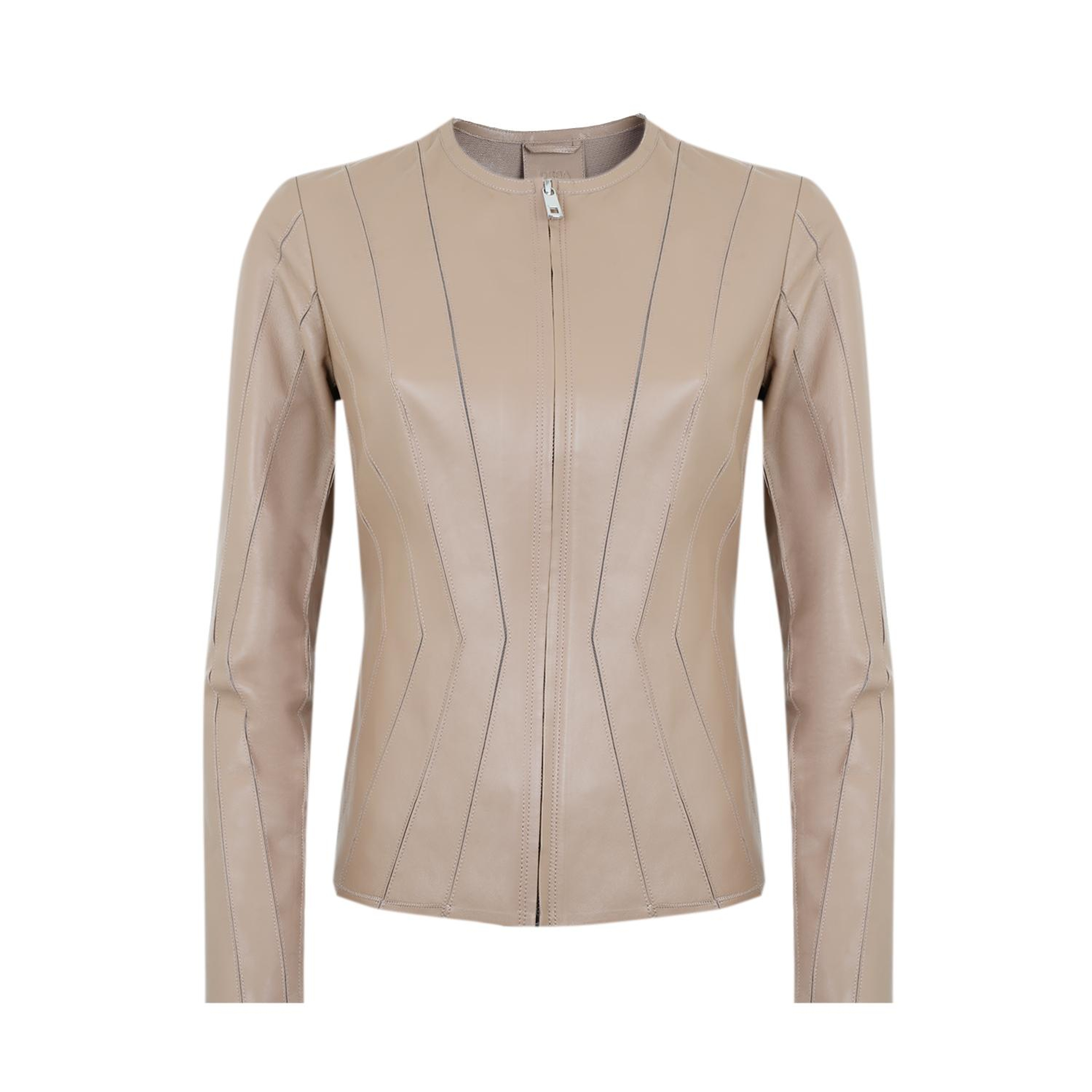 Bienna Bej Kadın Panelli Deri Ceket
