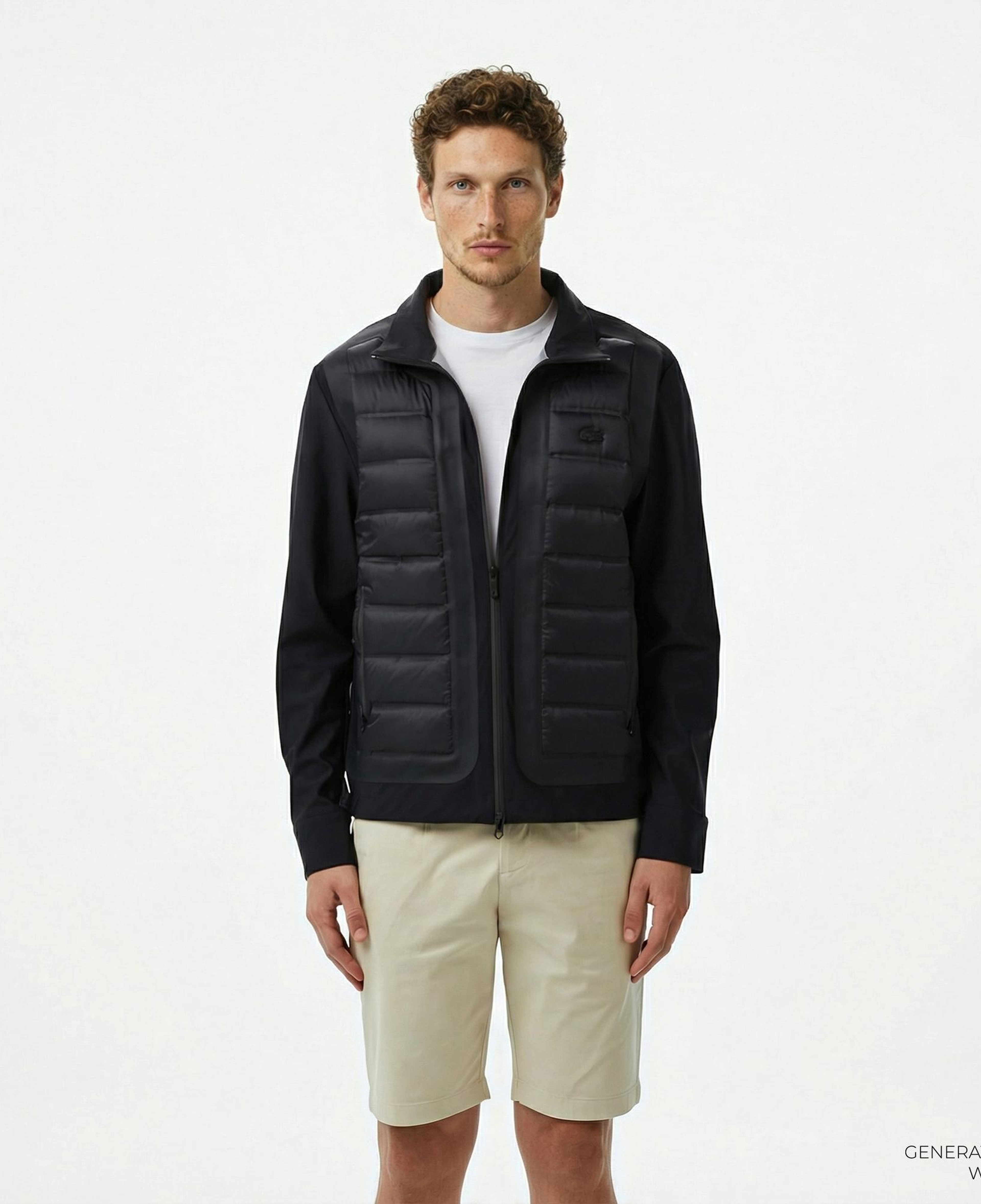 Lacoste Erkek Dik Yaka Kapitone Siyah Mont