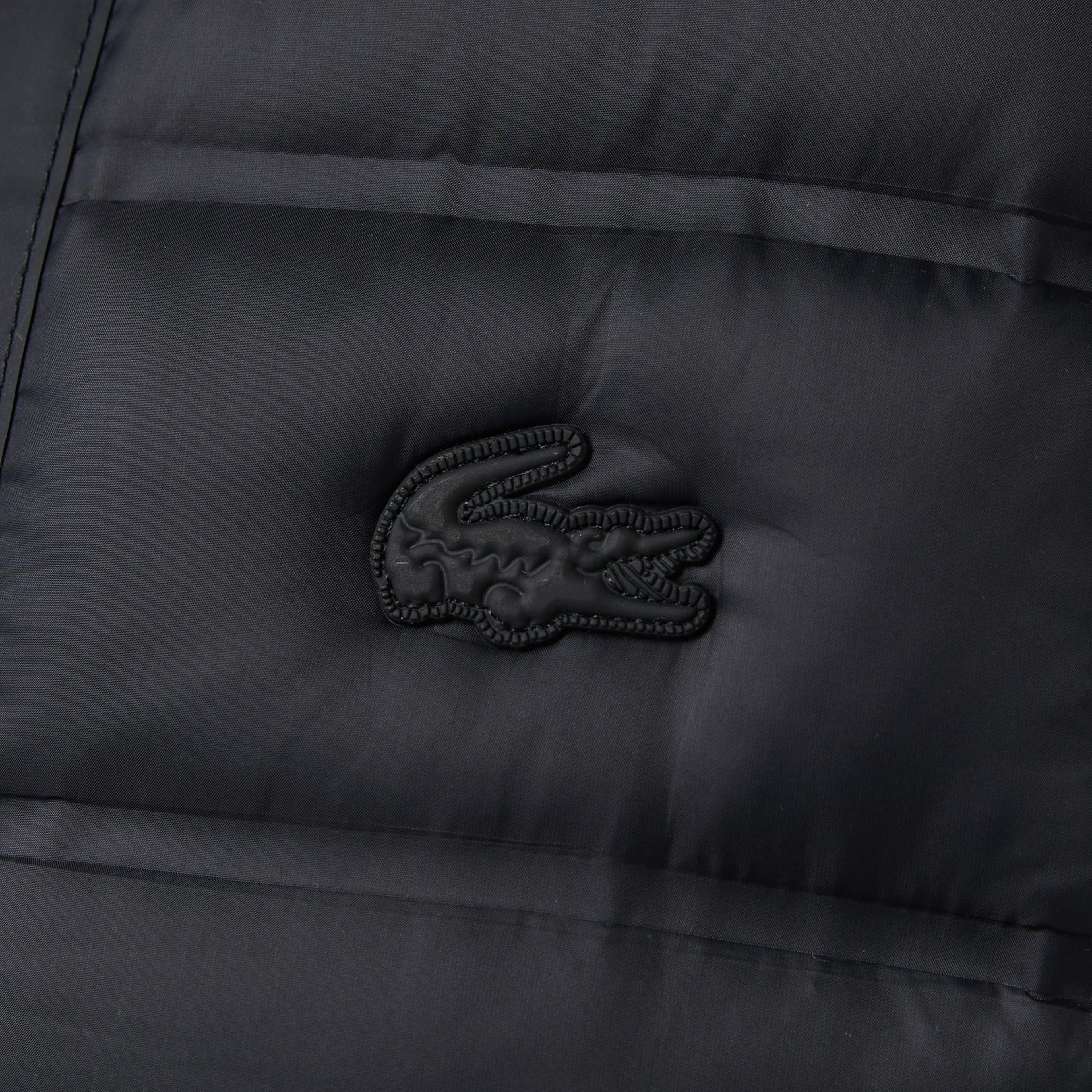 Lacoste Erkek Dik Yaka Kapitone Siyah Mont