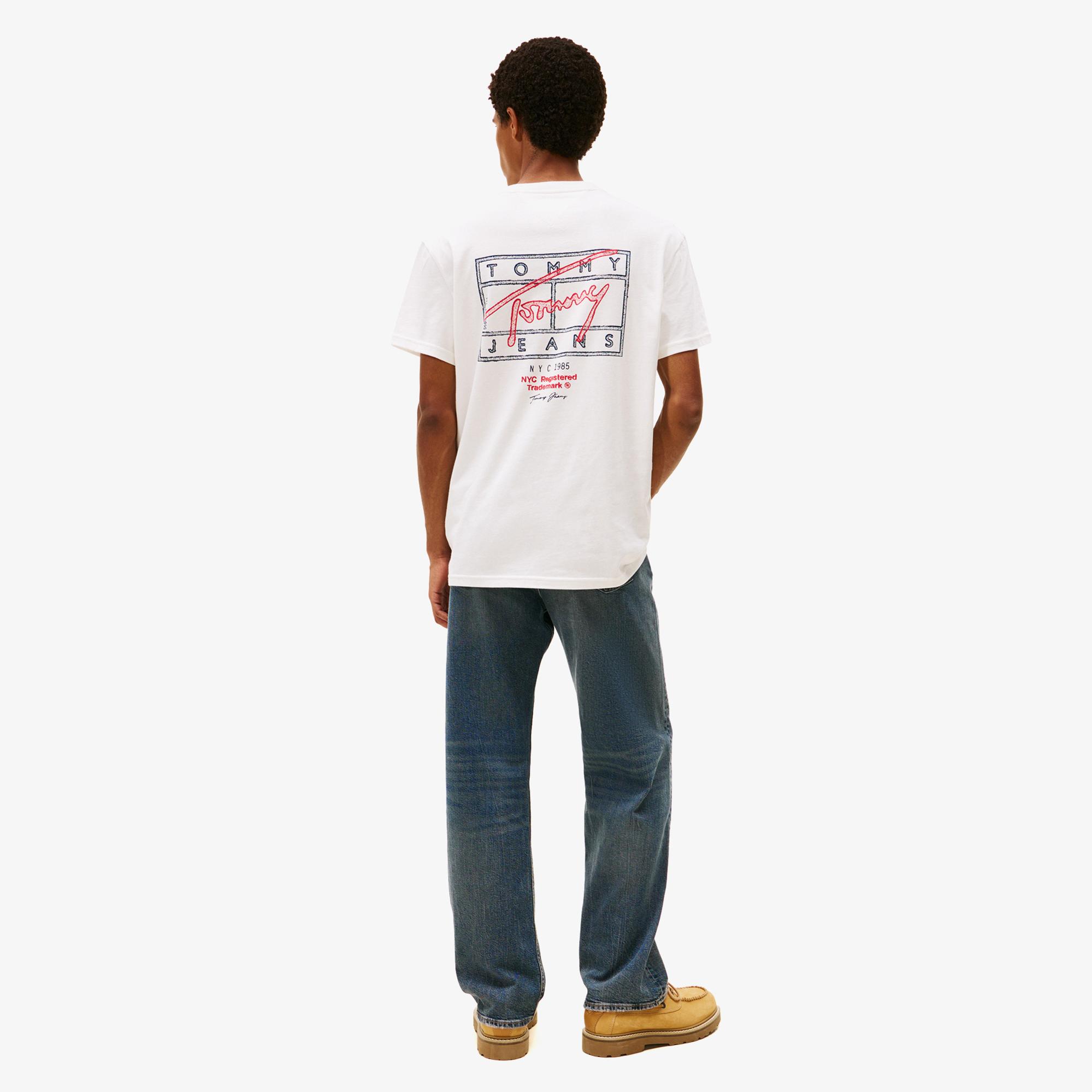 Tommy Hilfiger Signature Erkek Beyaz T-Shirt