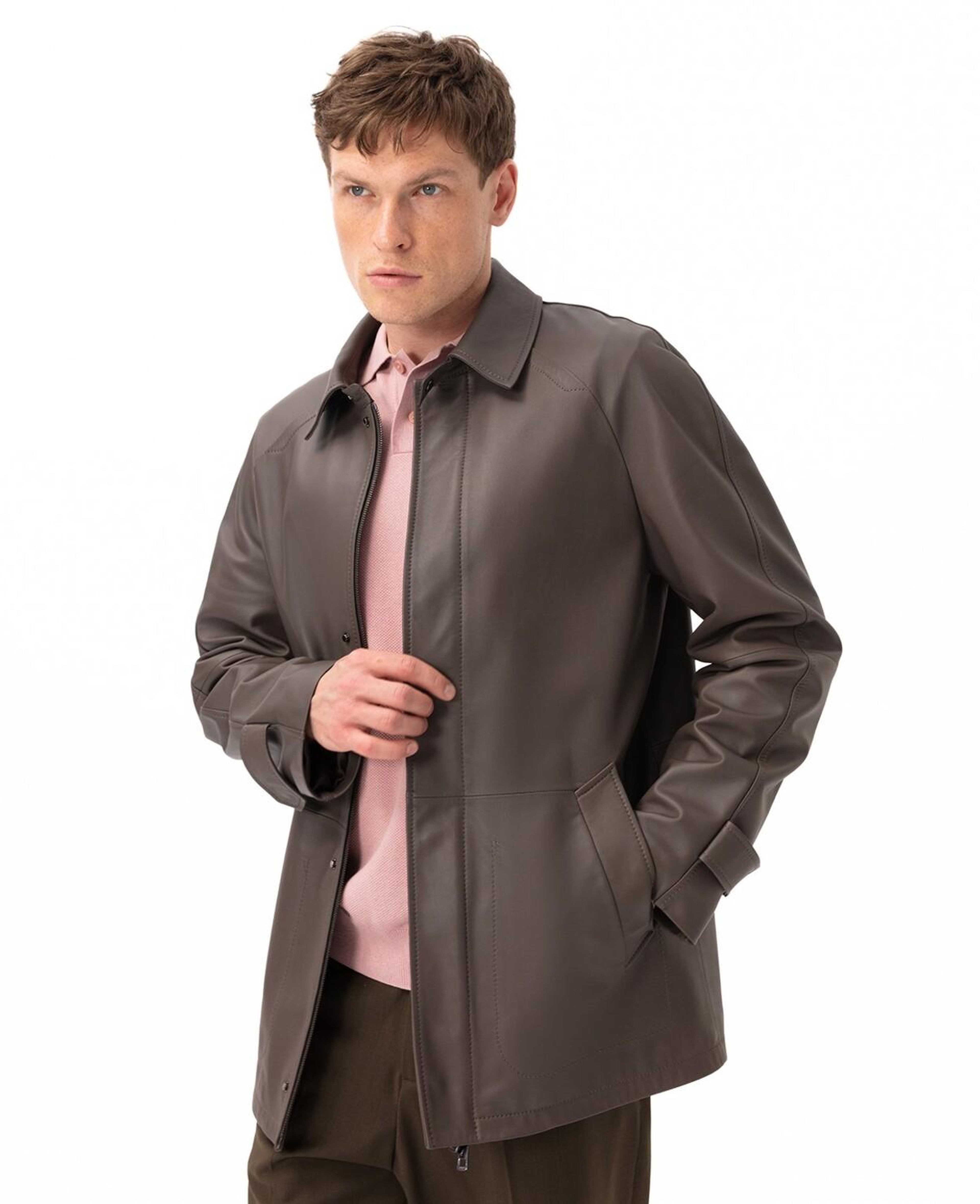 Bastion Kahve Erkek Deri Palto