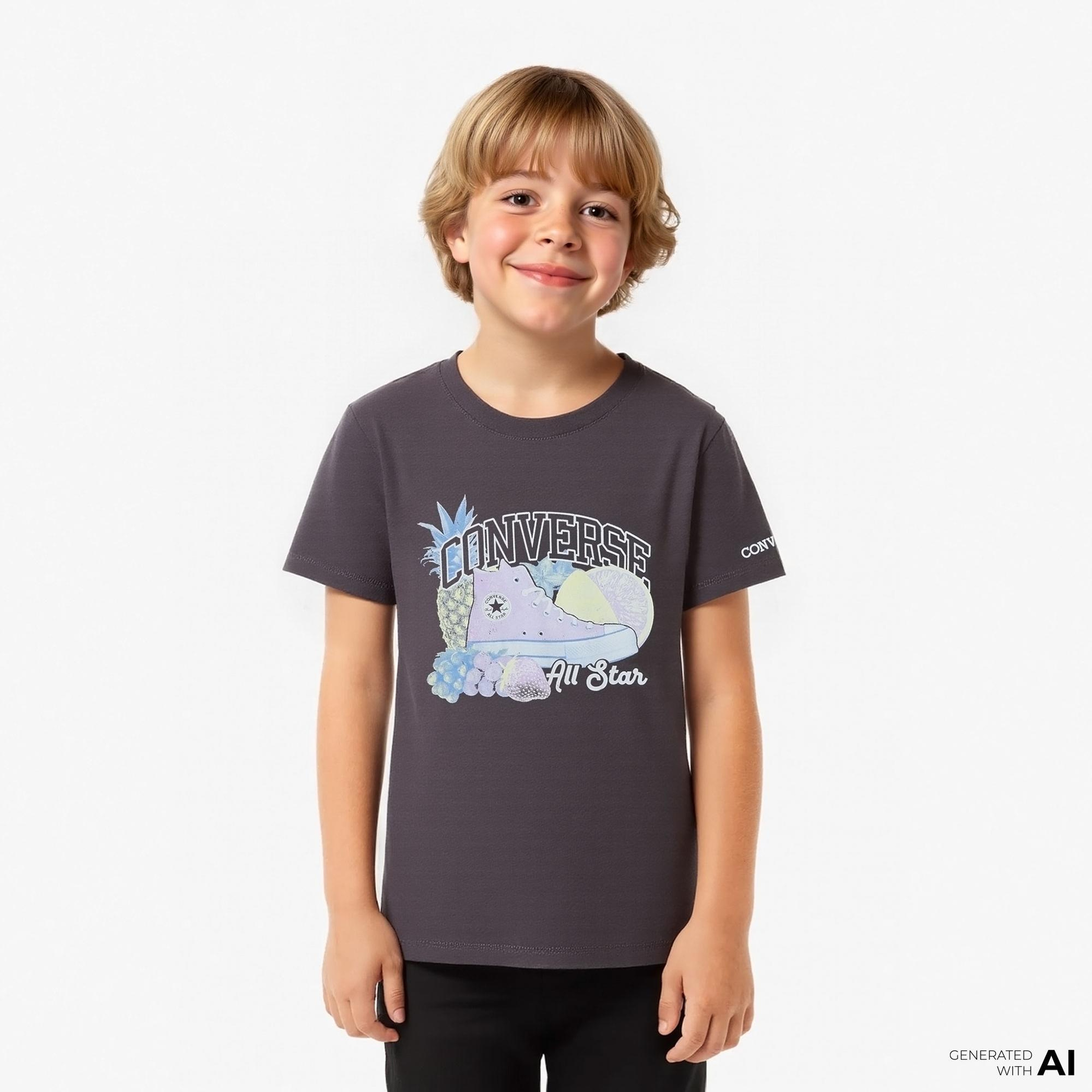 Converse Chuck &Fruit Çocuk Siyah T-Shirt