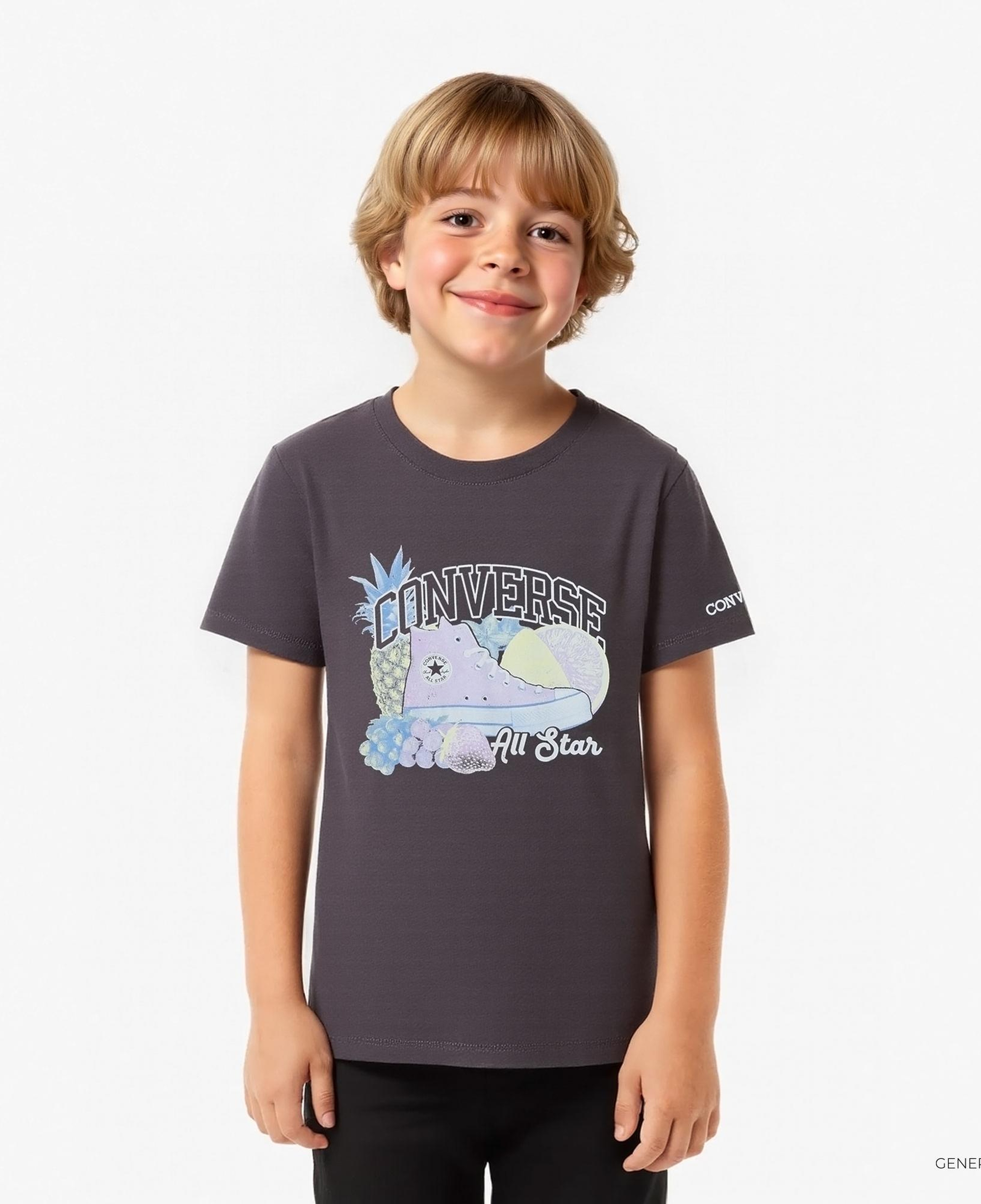 Converse Chuck &Fruit Çocuk Siyah T-Shirt