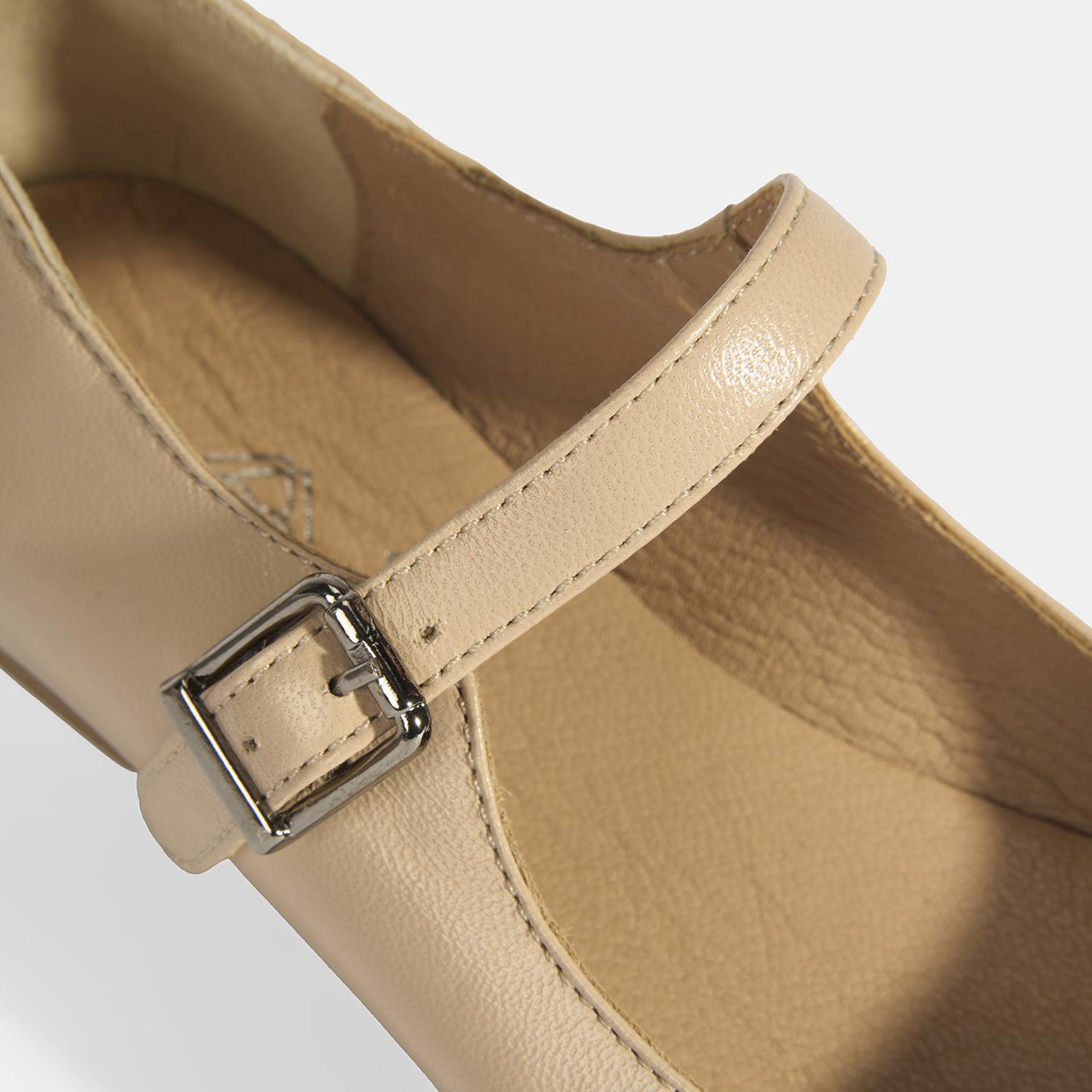 Kadın Ten Deri Mary Jane Babet