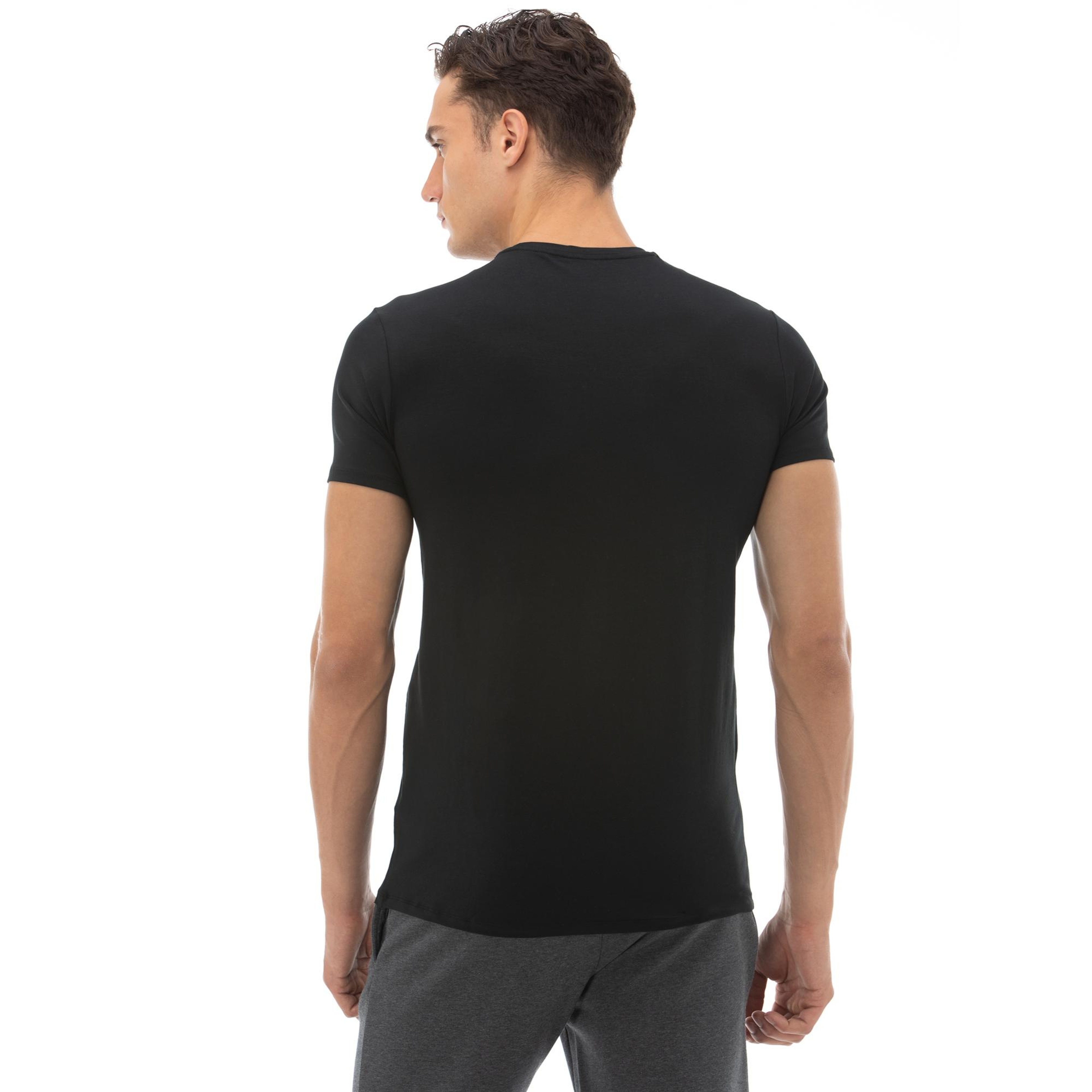 Lacoste Erkek Slim Fit Bisiklet Yaka Siyah T-Shirt