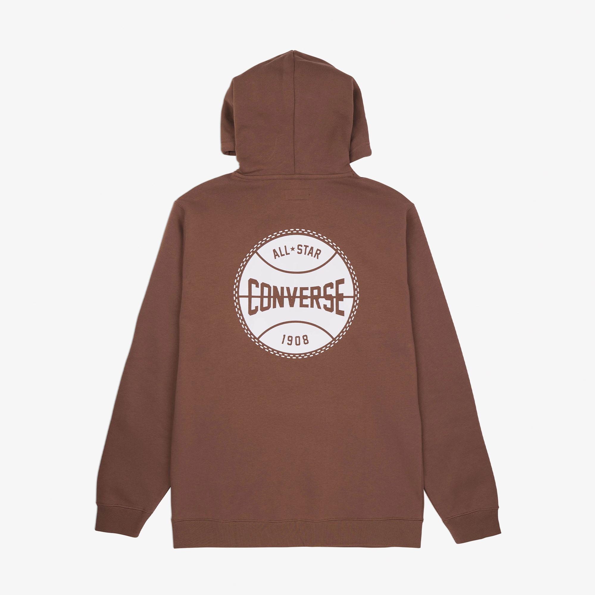 Converse Classic Erkek Grafik Baskılı Kahverengi Hoodie