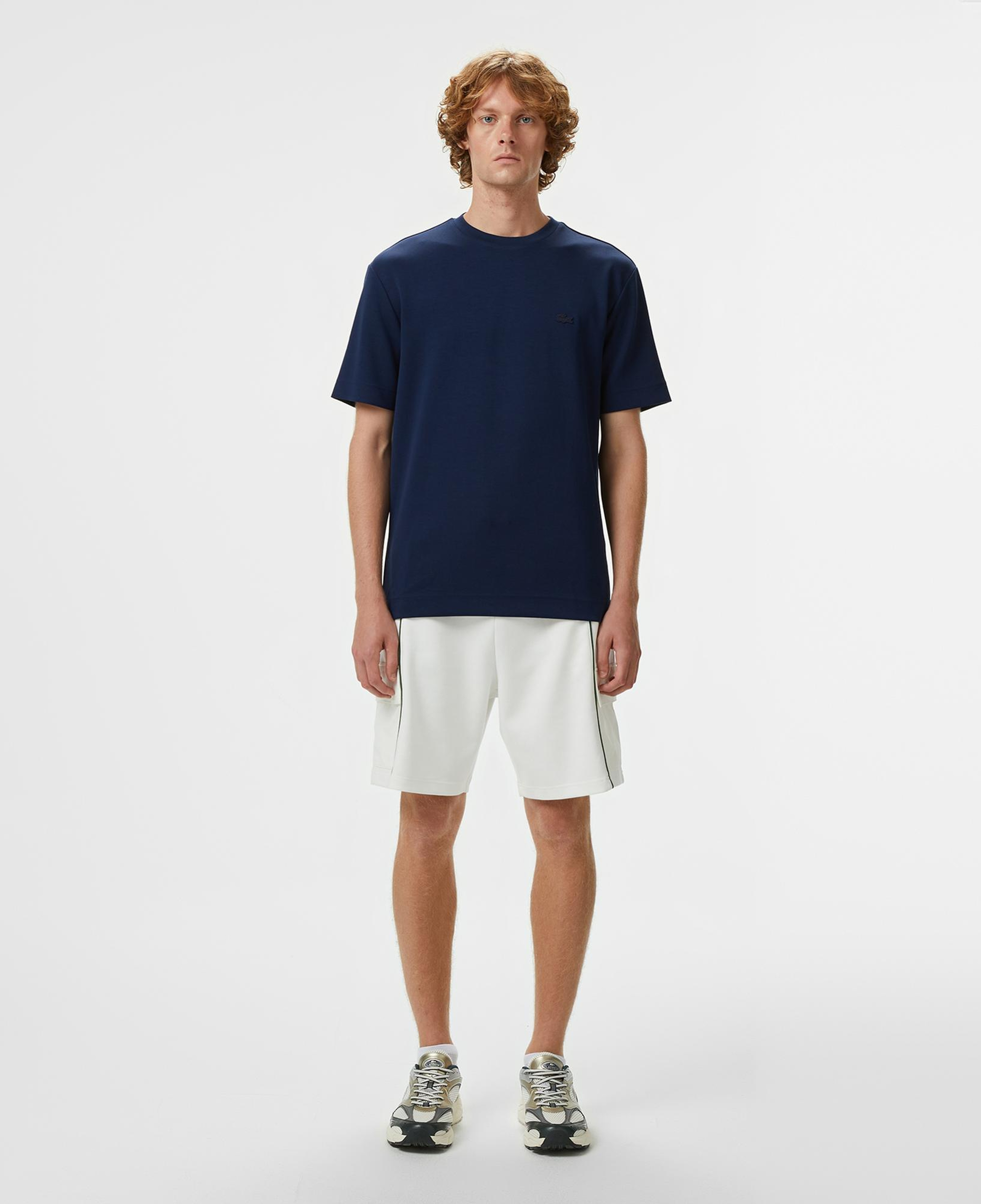 Lacoste Erkek Oversize Fit Bisiklet Yaka Lacivert T-Shirt