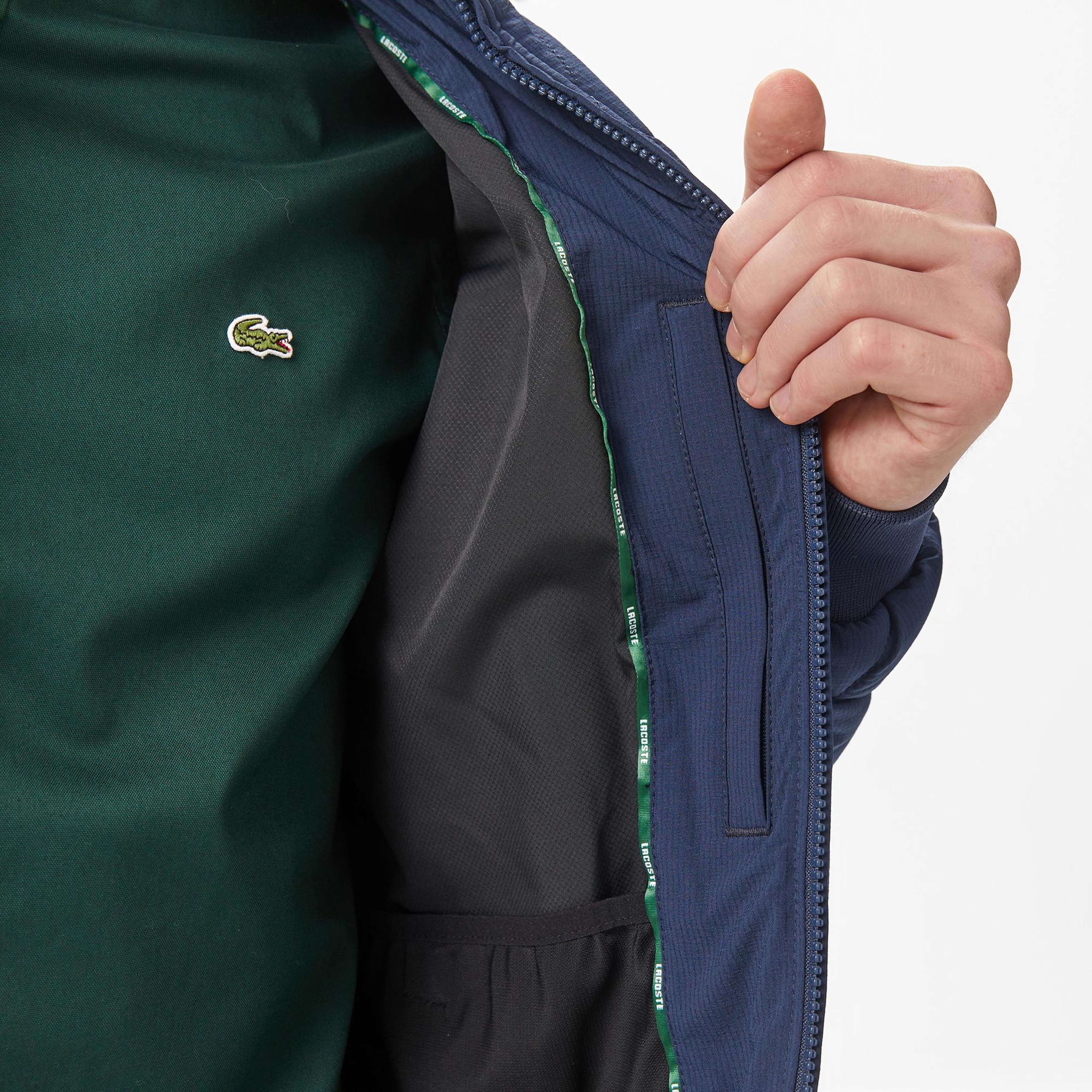 Lacoste Erkek Dik Yaka Kapitone Lacivert Mont