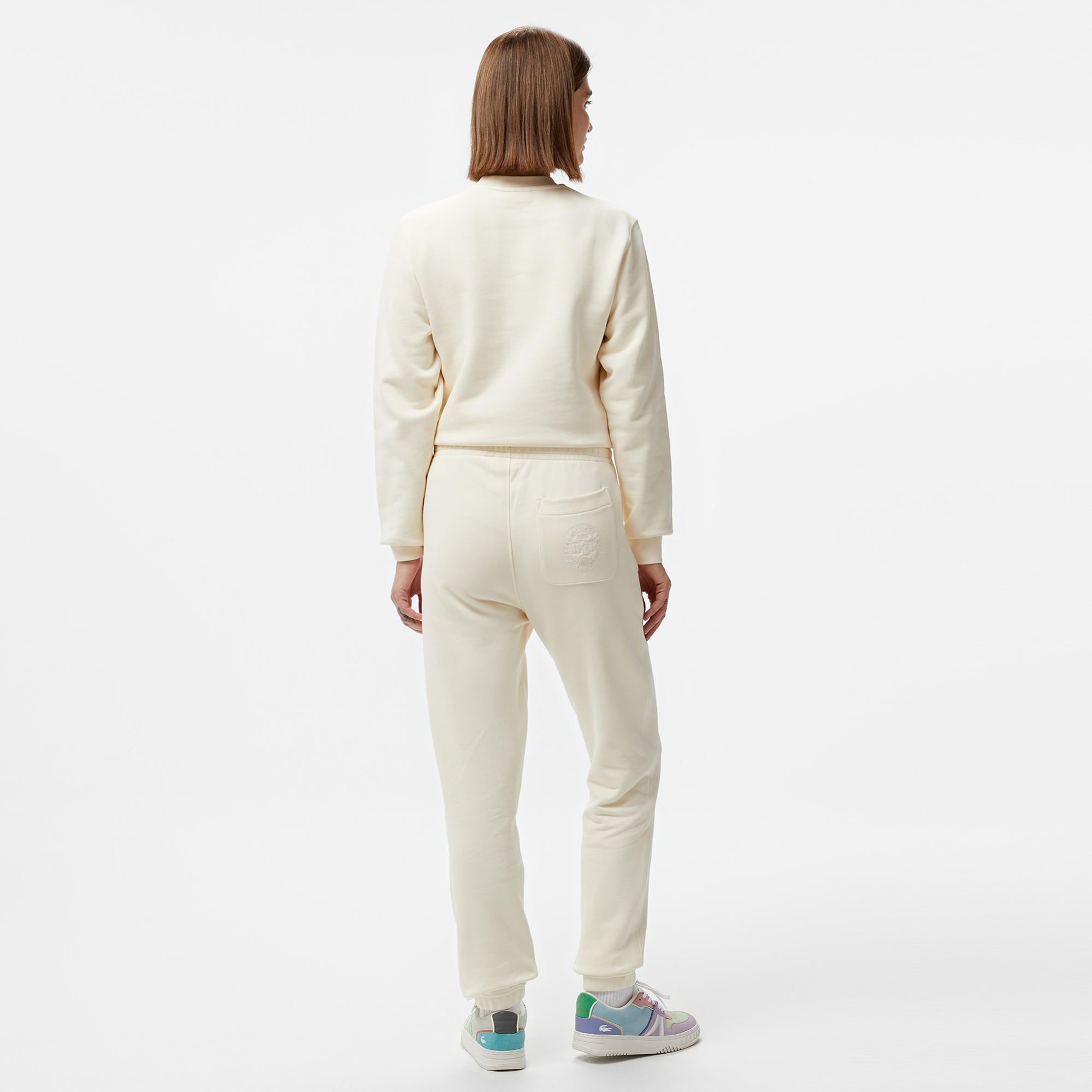 Lacoste Embroidered Kadın Beyaz Eşofman Altı