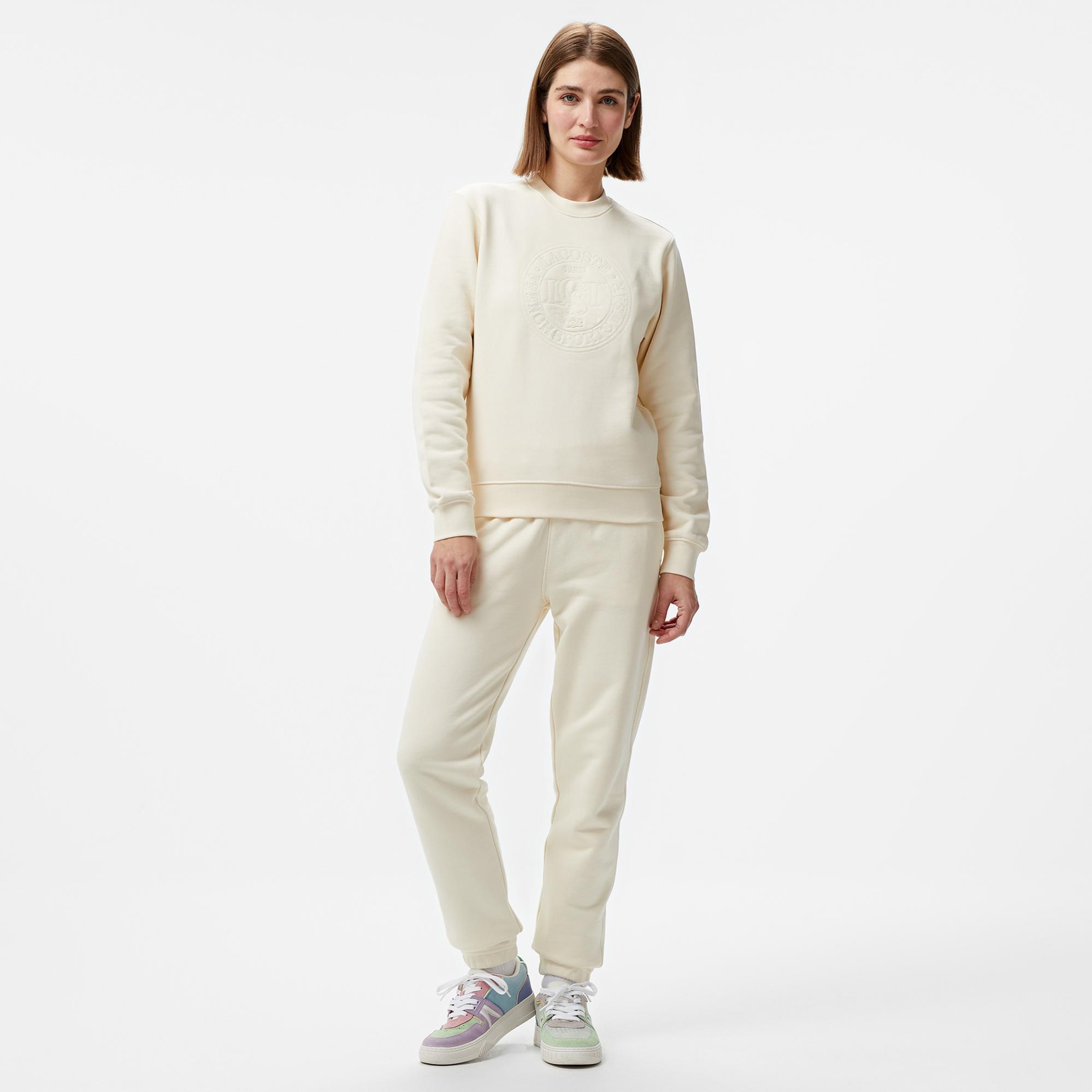 Lacoste Embroidered Kadın Beyaz Eşofman Altı