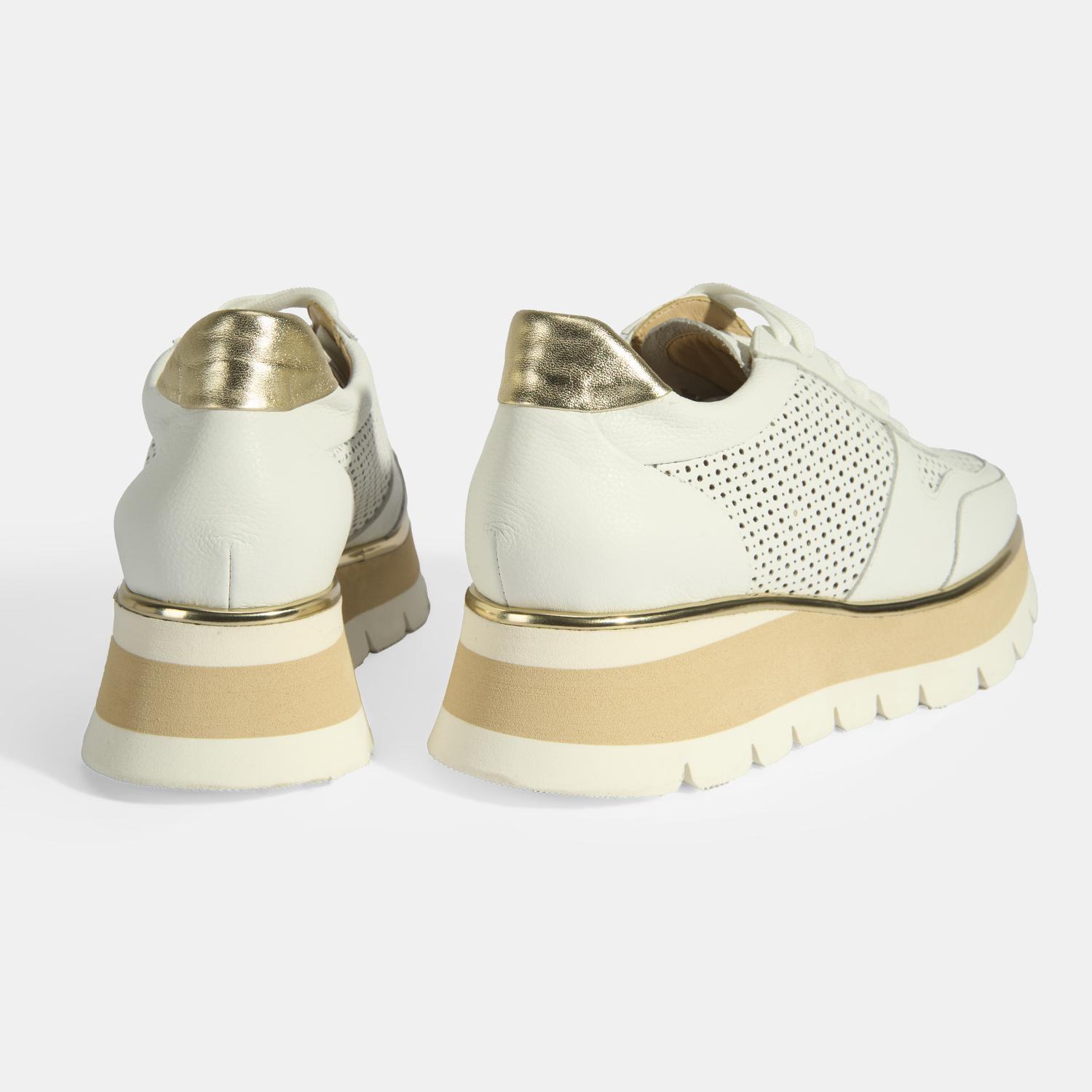 Luca Grossi Kadın Beyaz Bağcıklı Deri Spor Ayakkabı