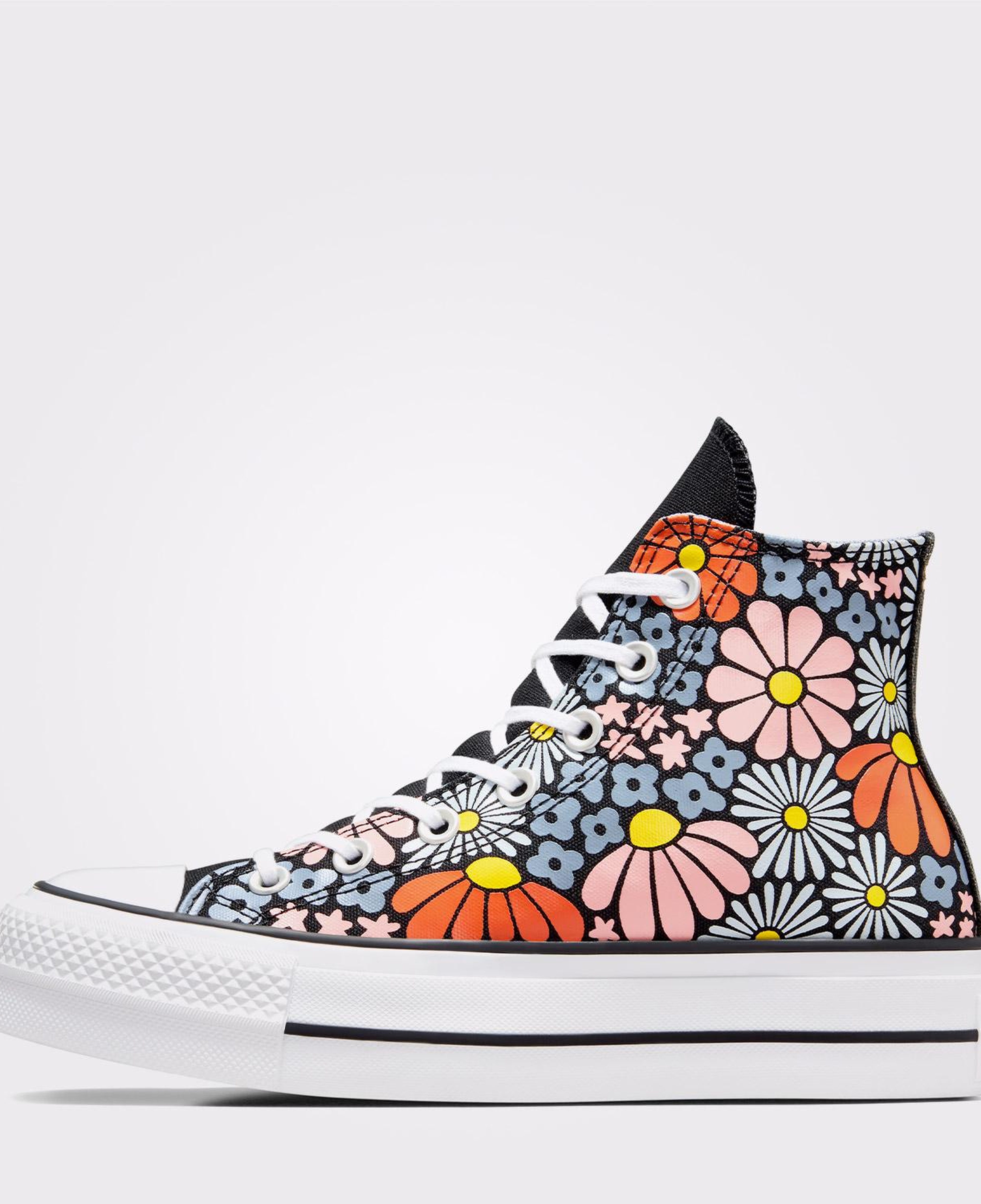 Converse Chuck Taylor All Star Lift Platform Floral Kadın Siyah Sneaker