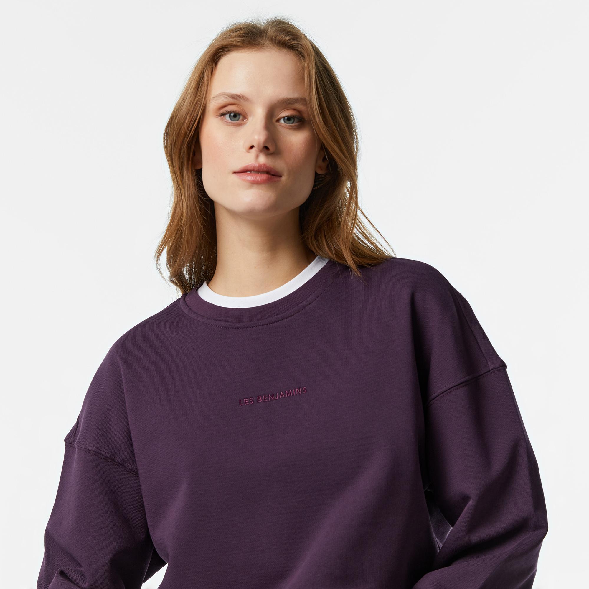 Les Benjamins 303 Kadın Mor Sweatshirt