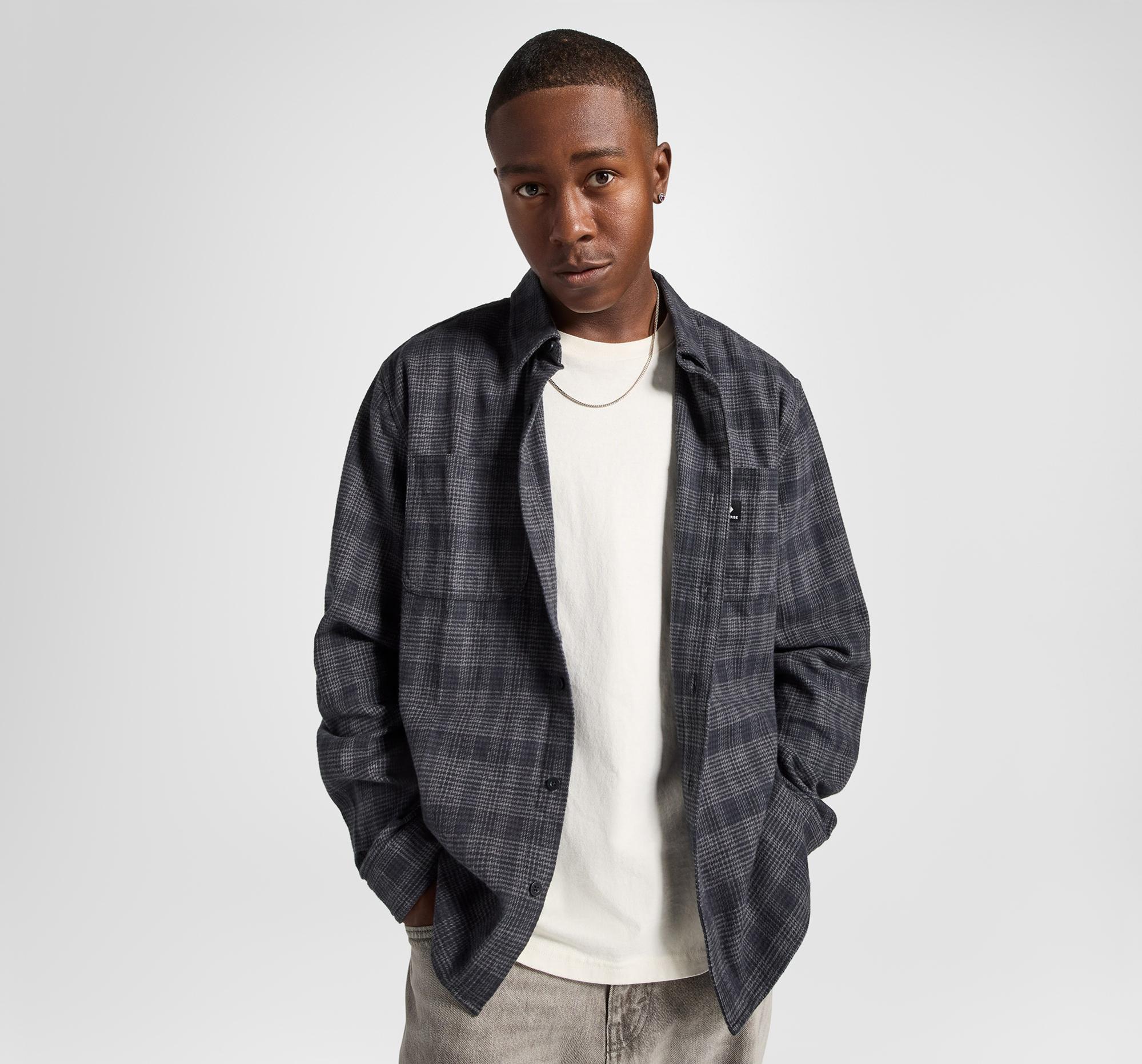 Converse Erkek Ekose Gri Gömlek