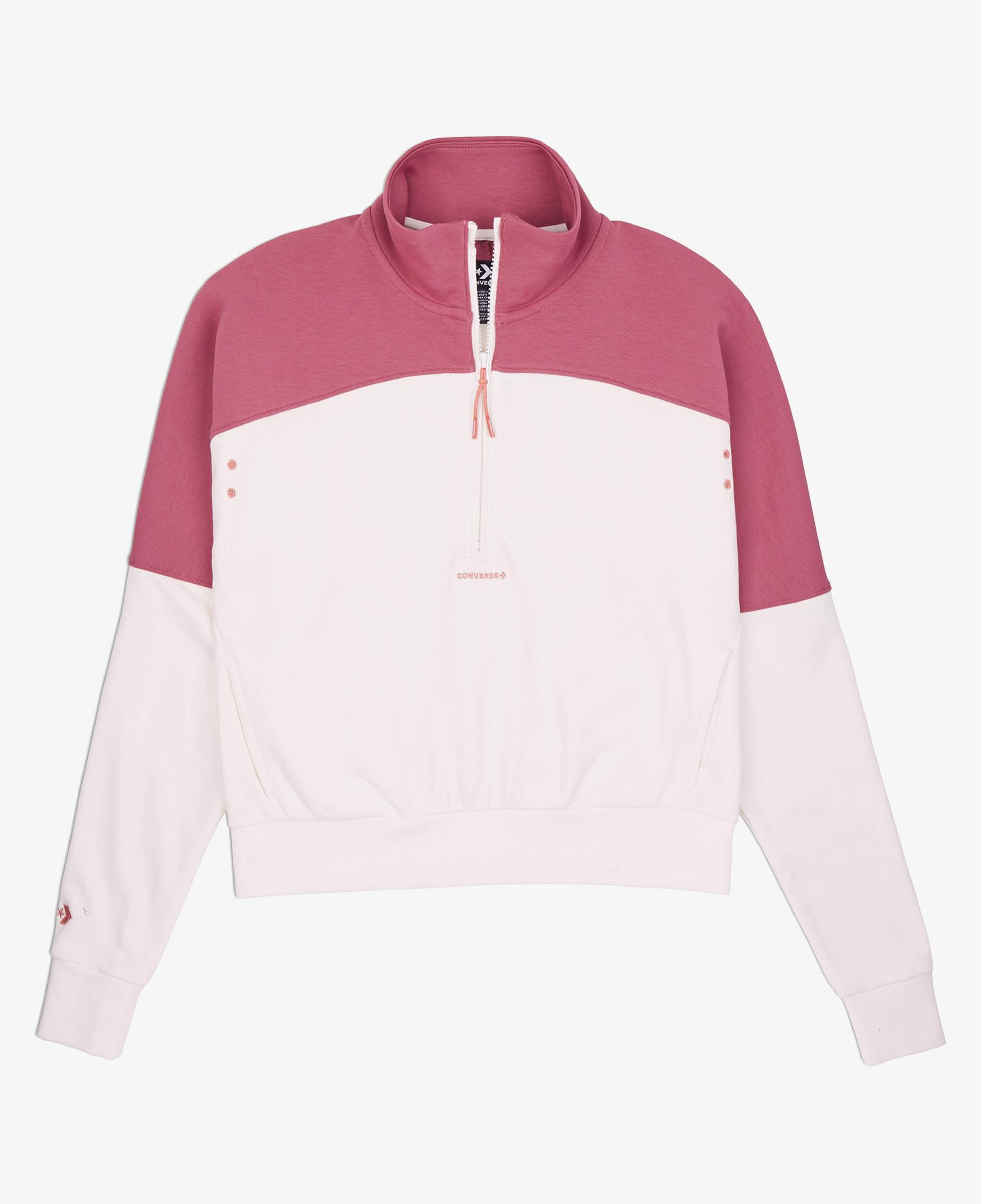 Converse Wordmark 1/2 Zip Kadın Beyaz Sweatshirt