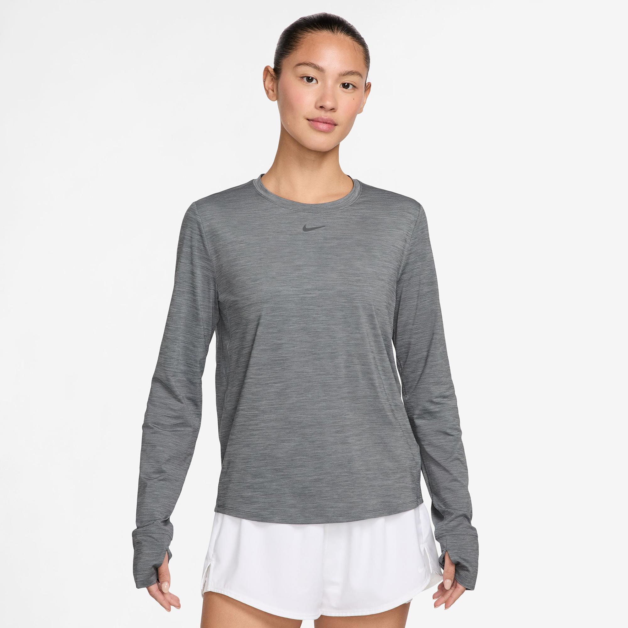 Nike One Classic Dri-Fit Kadın Gri Sweatshirt